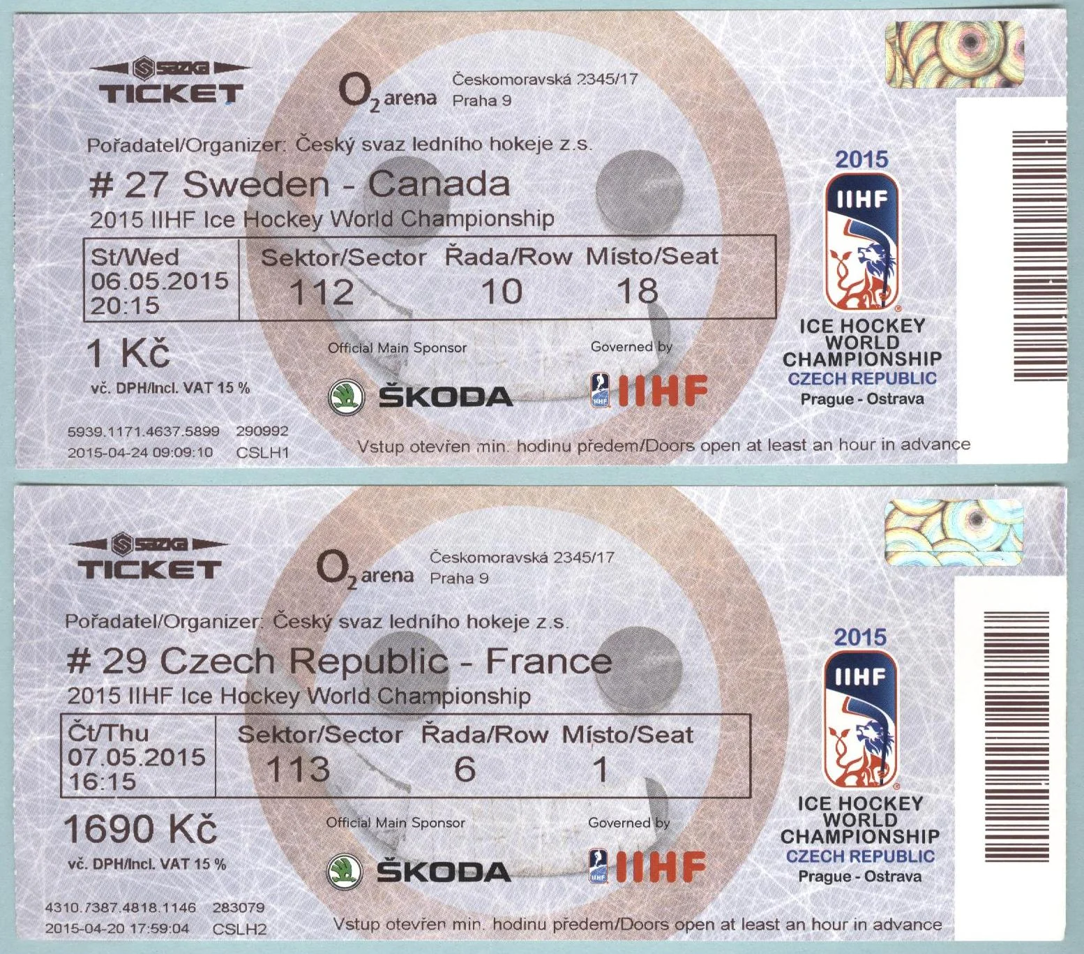 Náhledový obrázek předmětu Mistrovství světa v ledním hokeji. Praha 2015