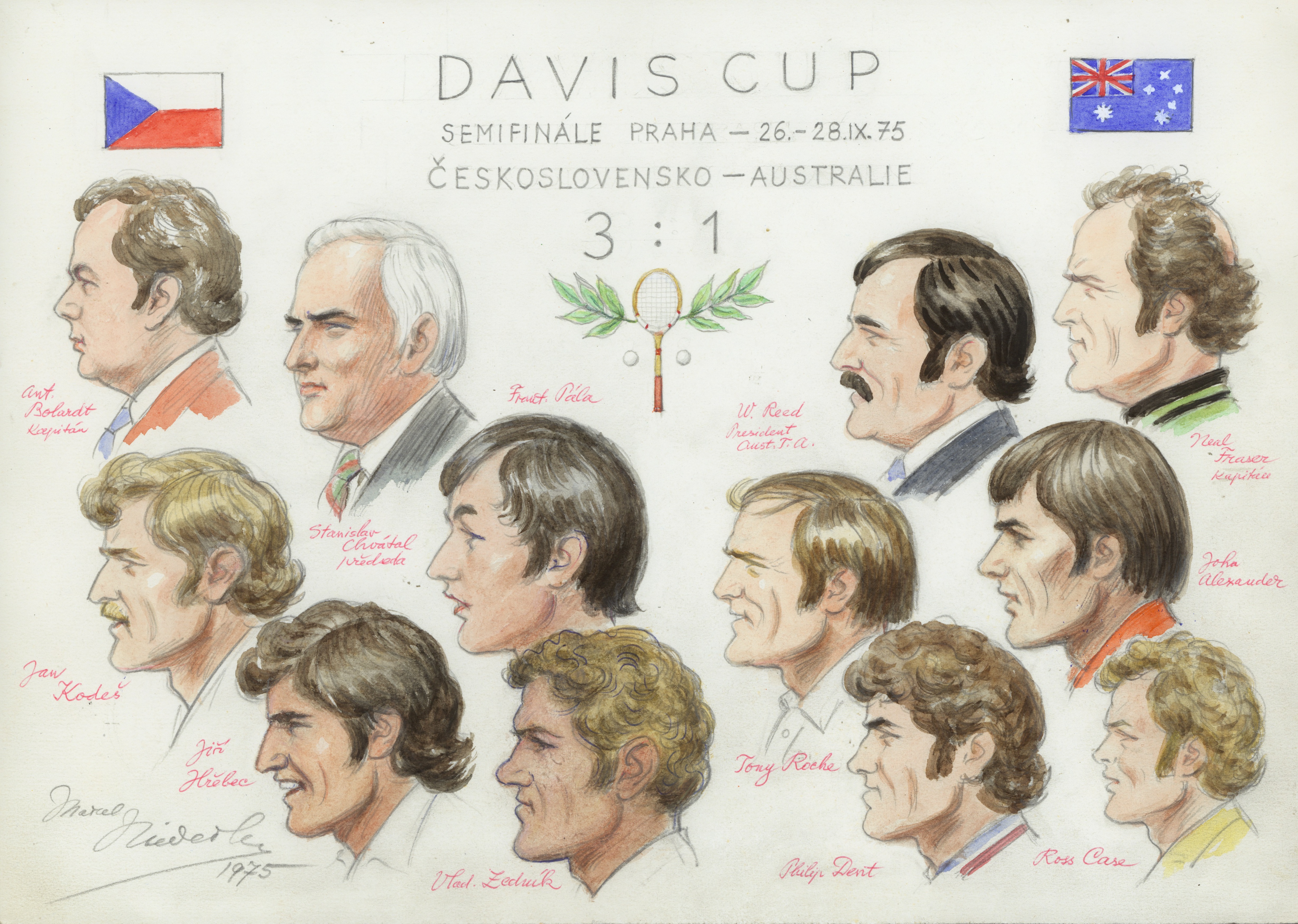 Náhledový obrázek Davis Cup 1975. ČSSR - Austrálie - 1