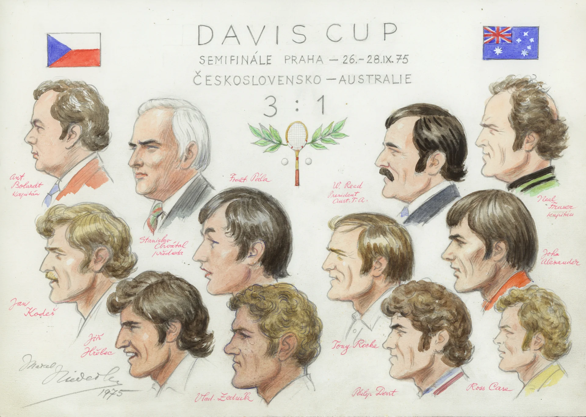 Náhledový obrázek předmětu Davis Cup 1975. ČSSR - Austrálie
