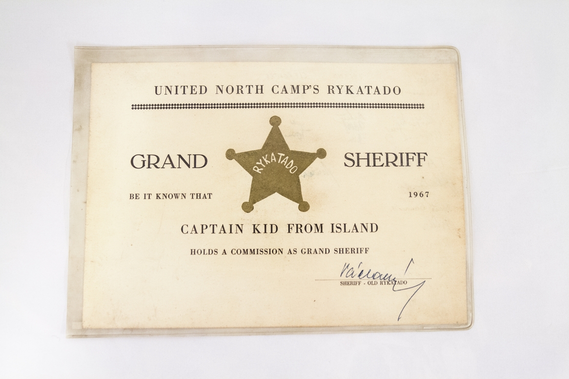 Náhledový obrázek Diplom Rykatado Grand Sheriff 1967 podepsaný - 1