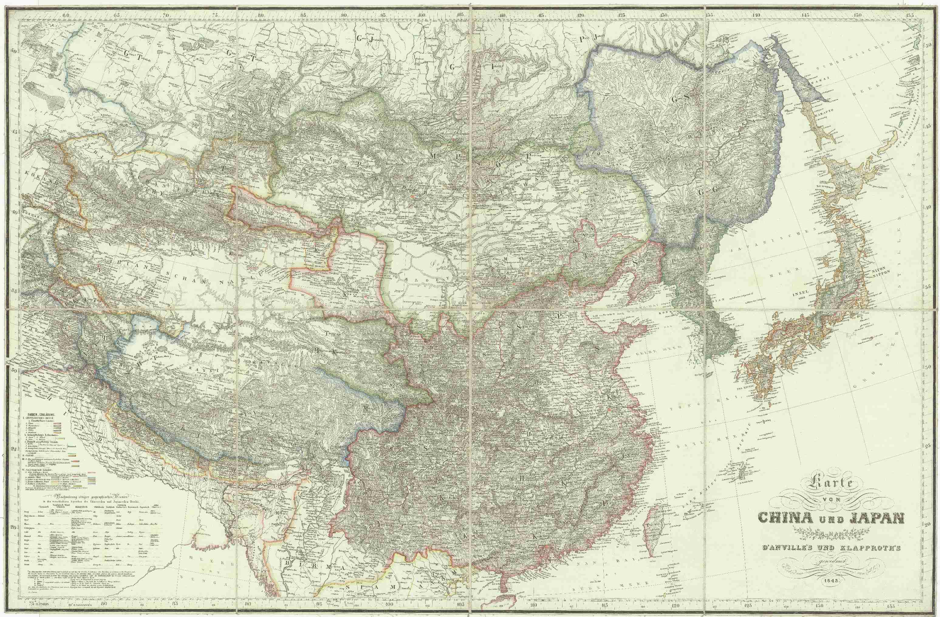 Náhledový obrázek Karte von China und Japan - 1