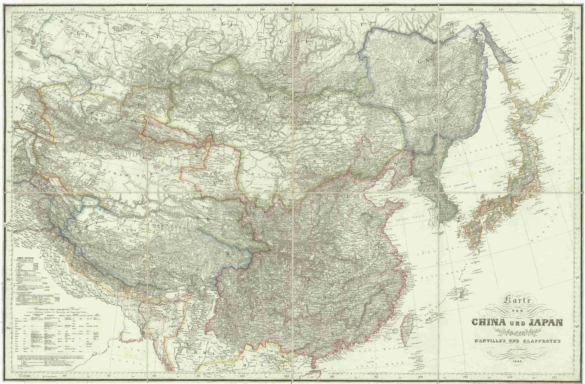 Obrázek Karte von China und Japan
