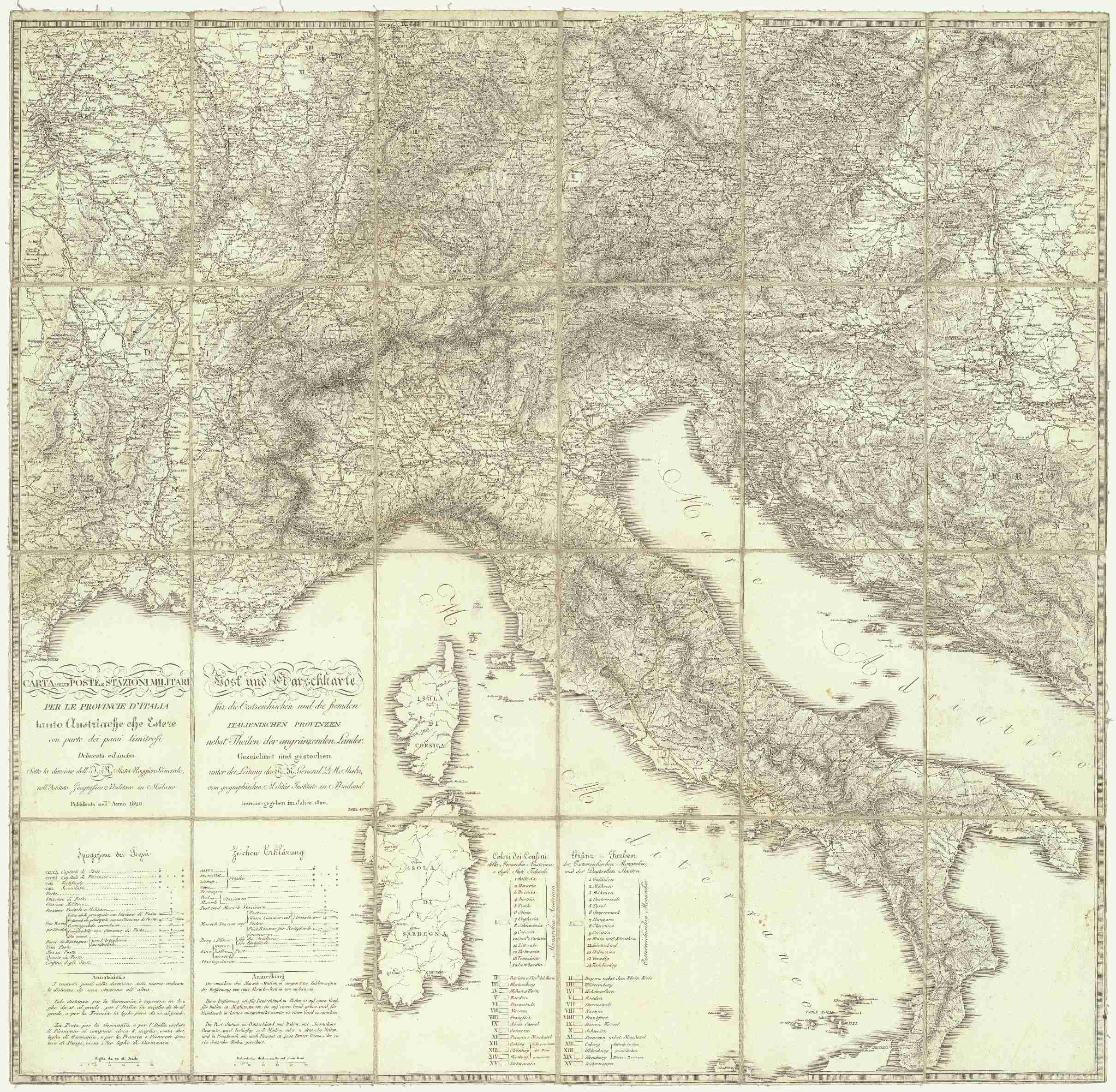 Náhledový obrázek Carta delle poste e stazioni militari per le provincie d'Italia - 1