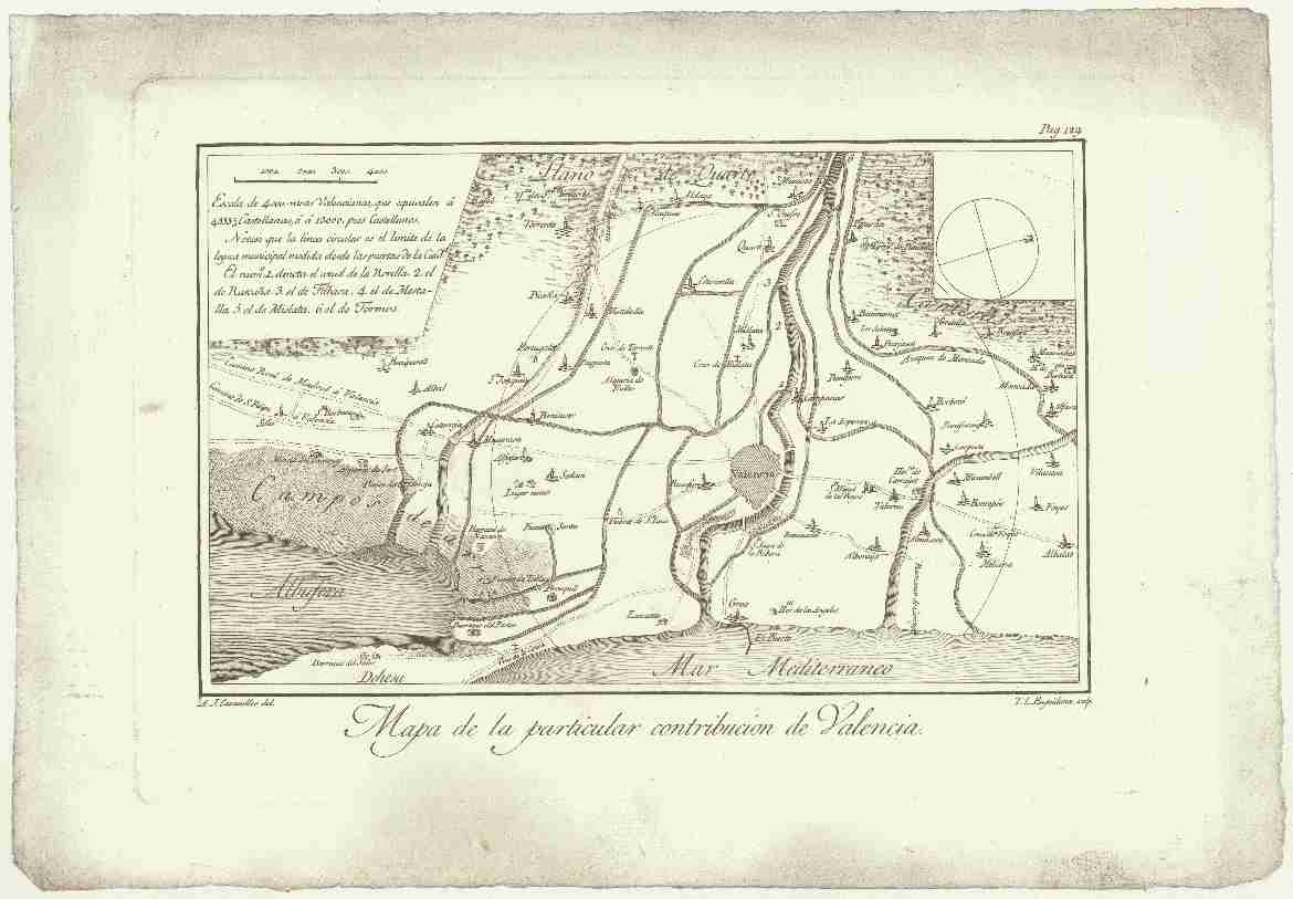 Náhledový obrázek předmětu Mapa de la particular contribucion de Valencia.
