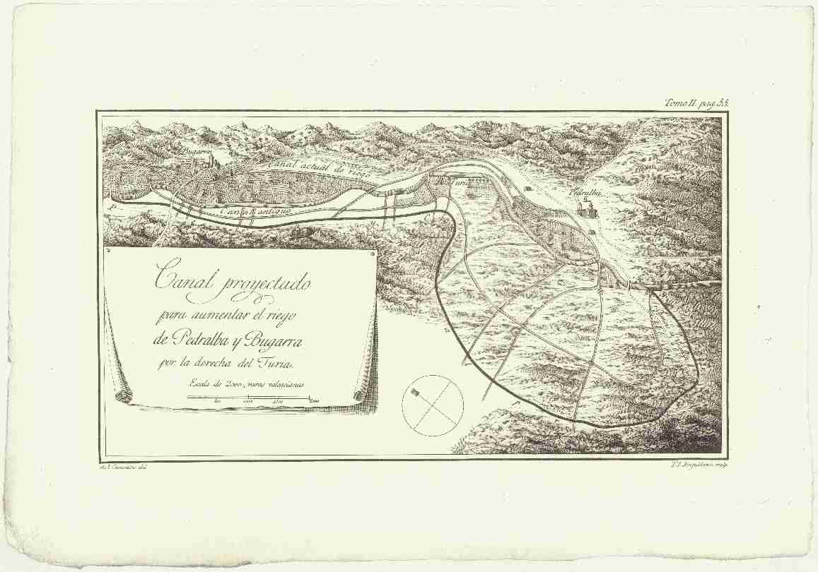 Náhledový obrázek Canal projectado para aumentar el riego de Pedralba y Bugarra por la derecha del Turia. - 1