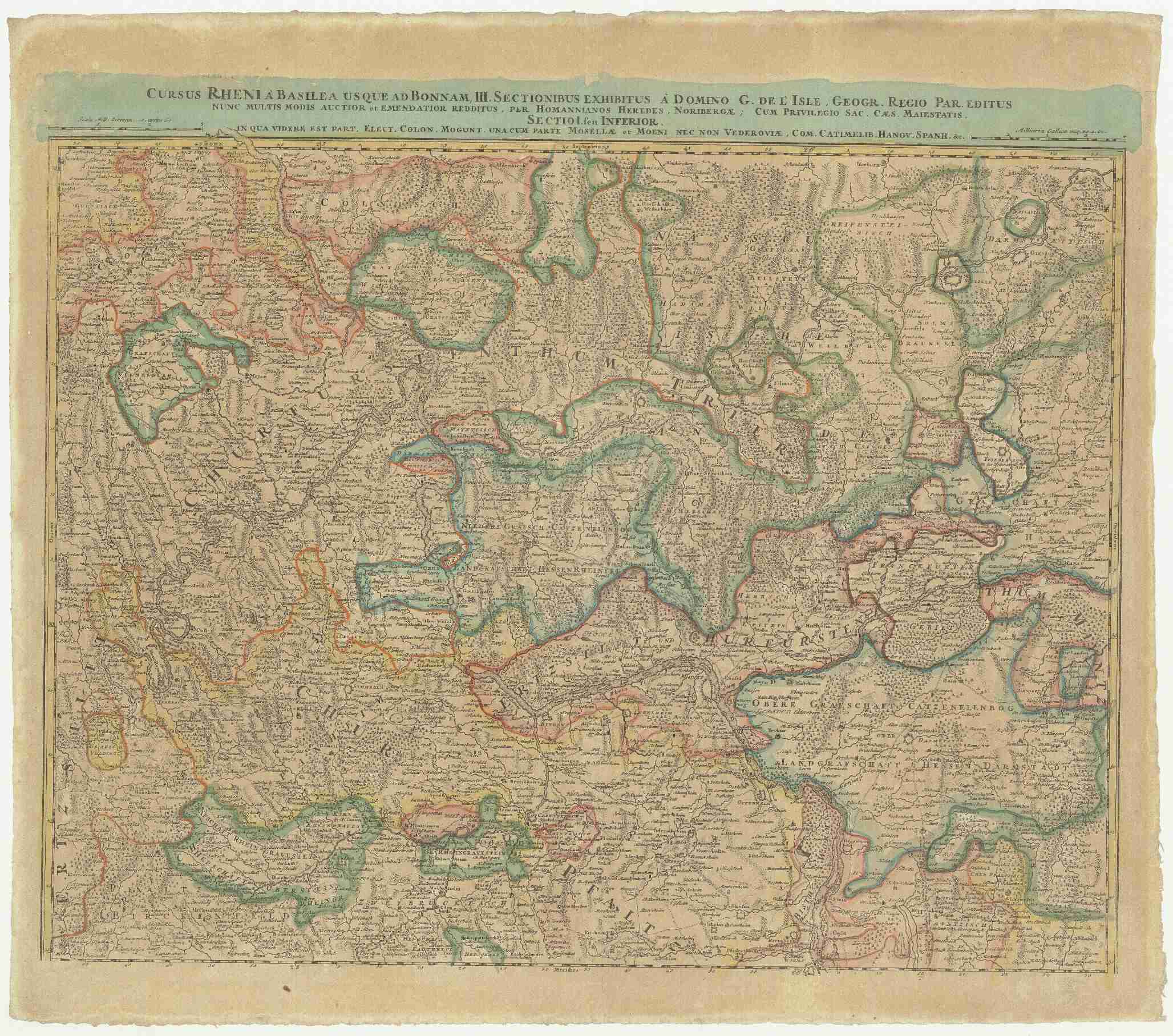 Náhledový obrázek Cursus Rheni a Basilea usque ad Bonnam, III. sectionibus exhibitus. - 1