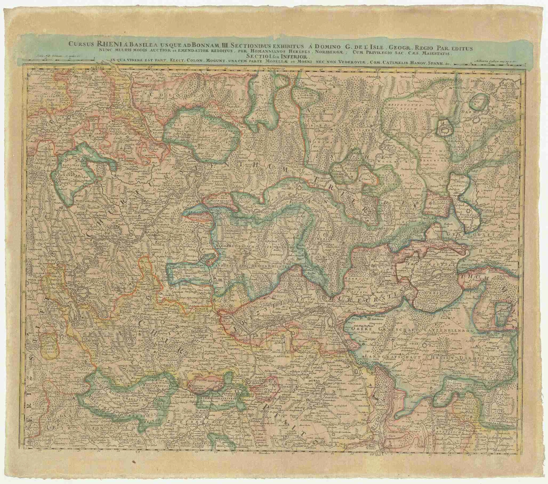Náhledový obrázek předmětu Cursus Rheni a Basilea usque ad Bonnam, III. sectionibus exhibitus.