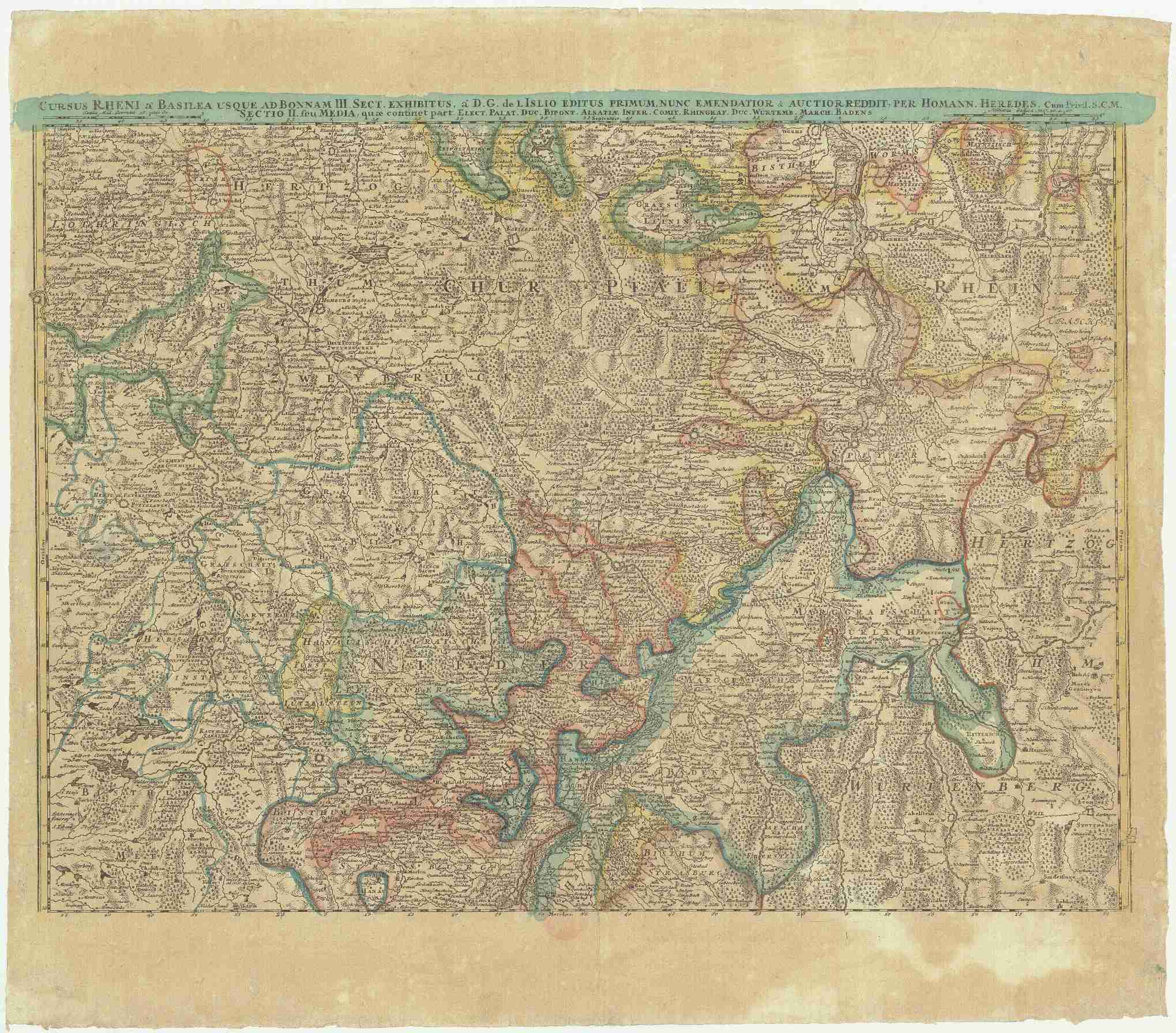 Náhledový obrázek Cursus Rheni a Basilea usque ad Bonnam, III. sect. exhibitus. - 1