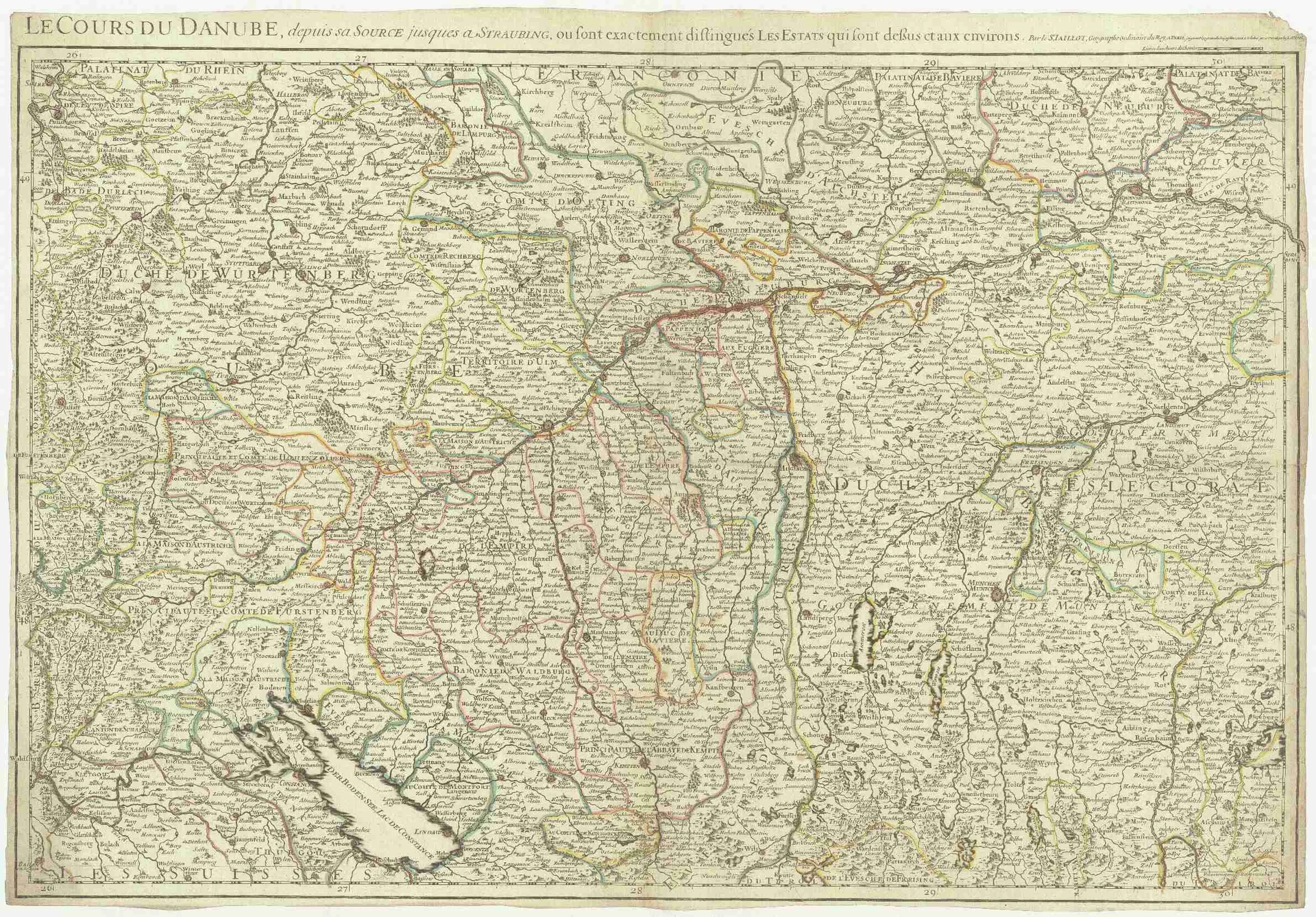 Náhledový obrázek předmětu Le cours du Danube, depuis sa source jusques a Straubing