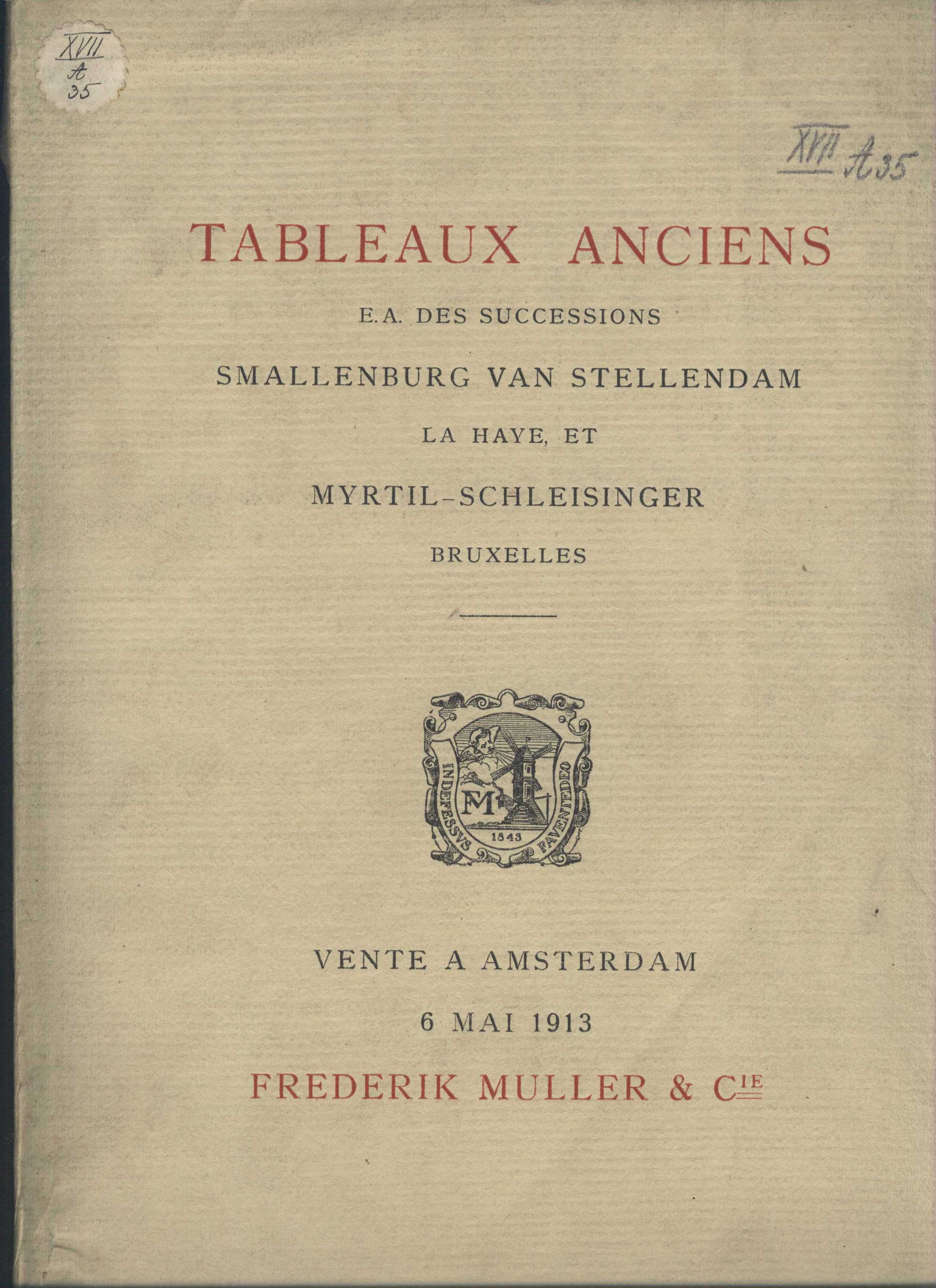 Náhledový obrázek Catalogue d'une vente importante de tableaux anciens - 1