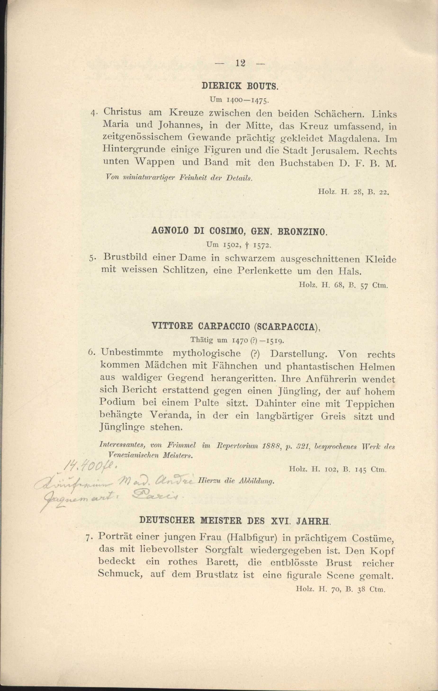 Náhledový obrázek Katalog der Kunstsammlung der verstorbenen Herrn Herrmann Sax in Wien - 5