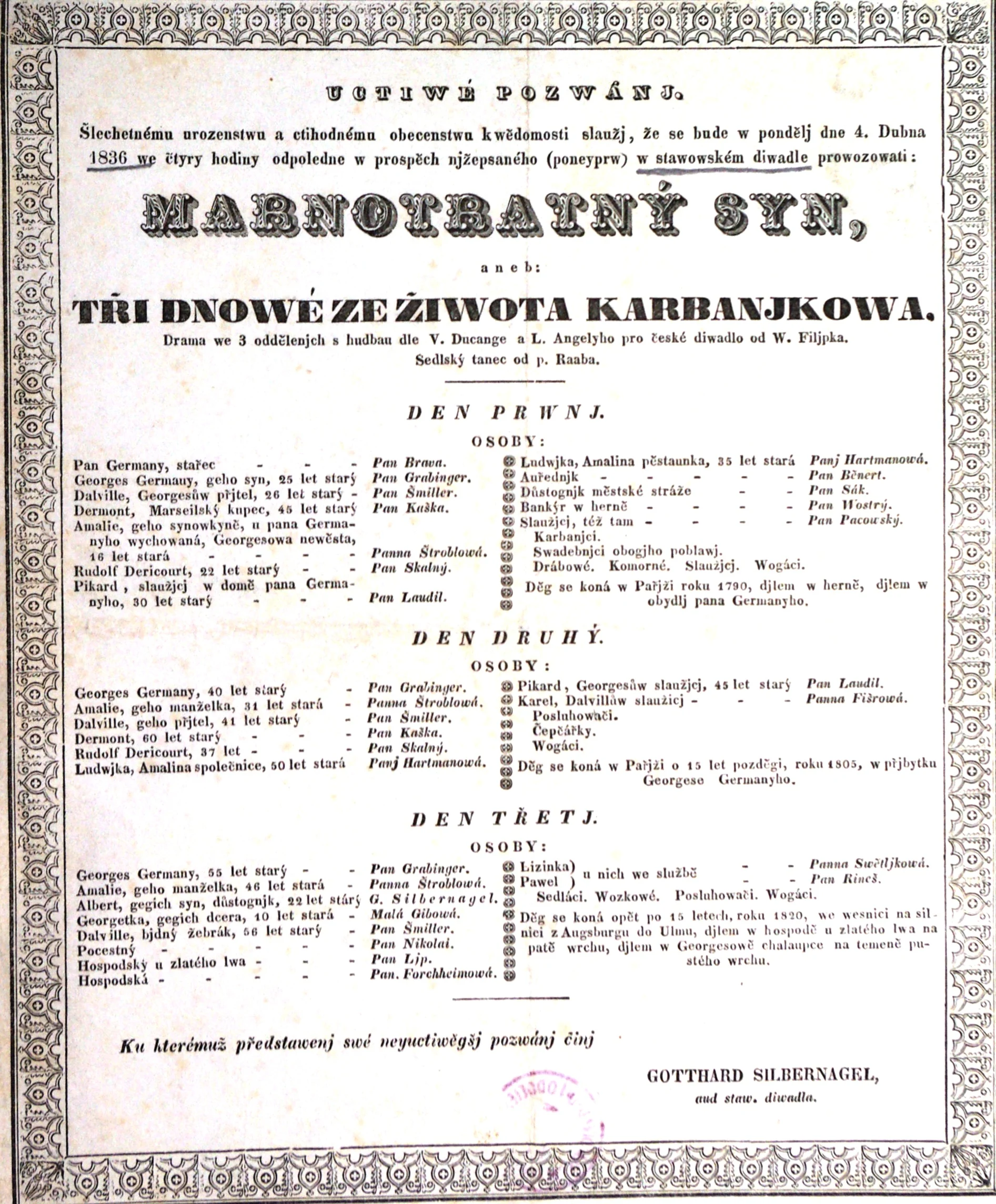 Obrázek Cedule Stavovského divadla