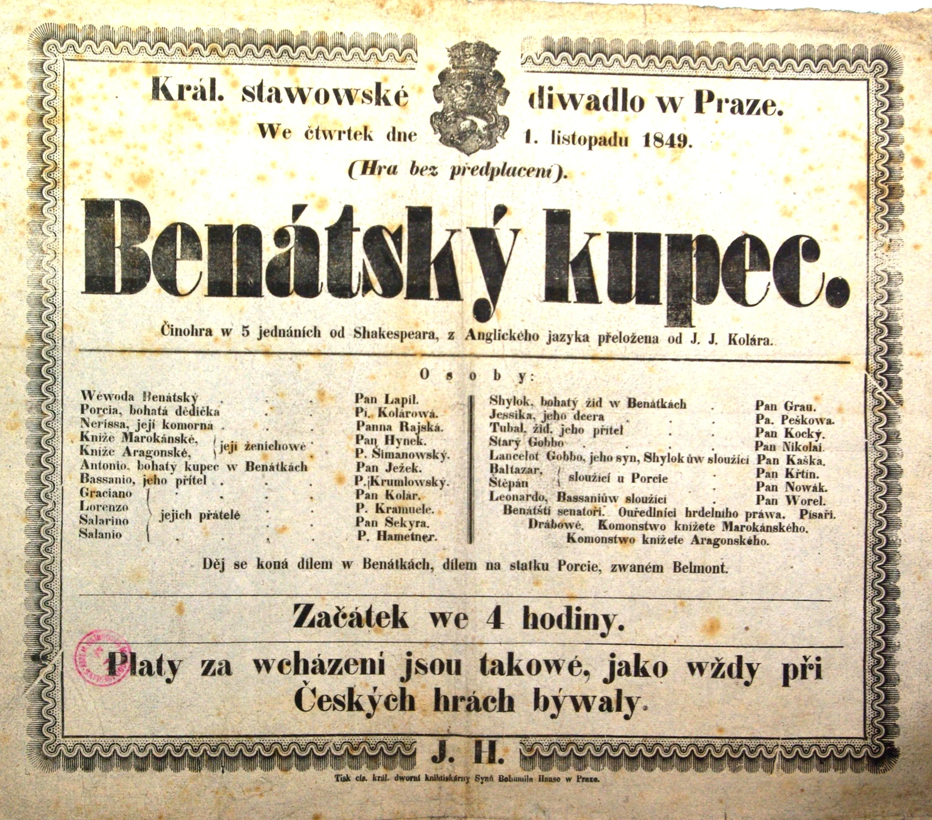 Obrázek Cedule Stavovského divadla