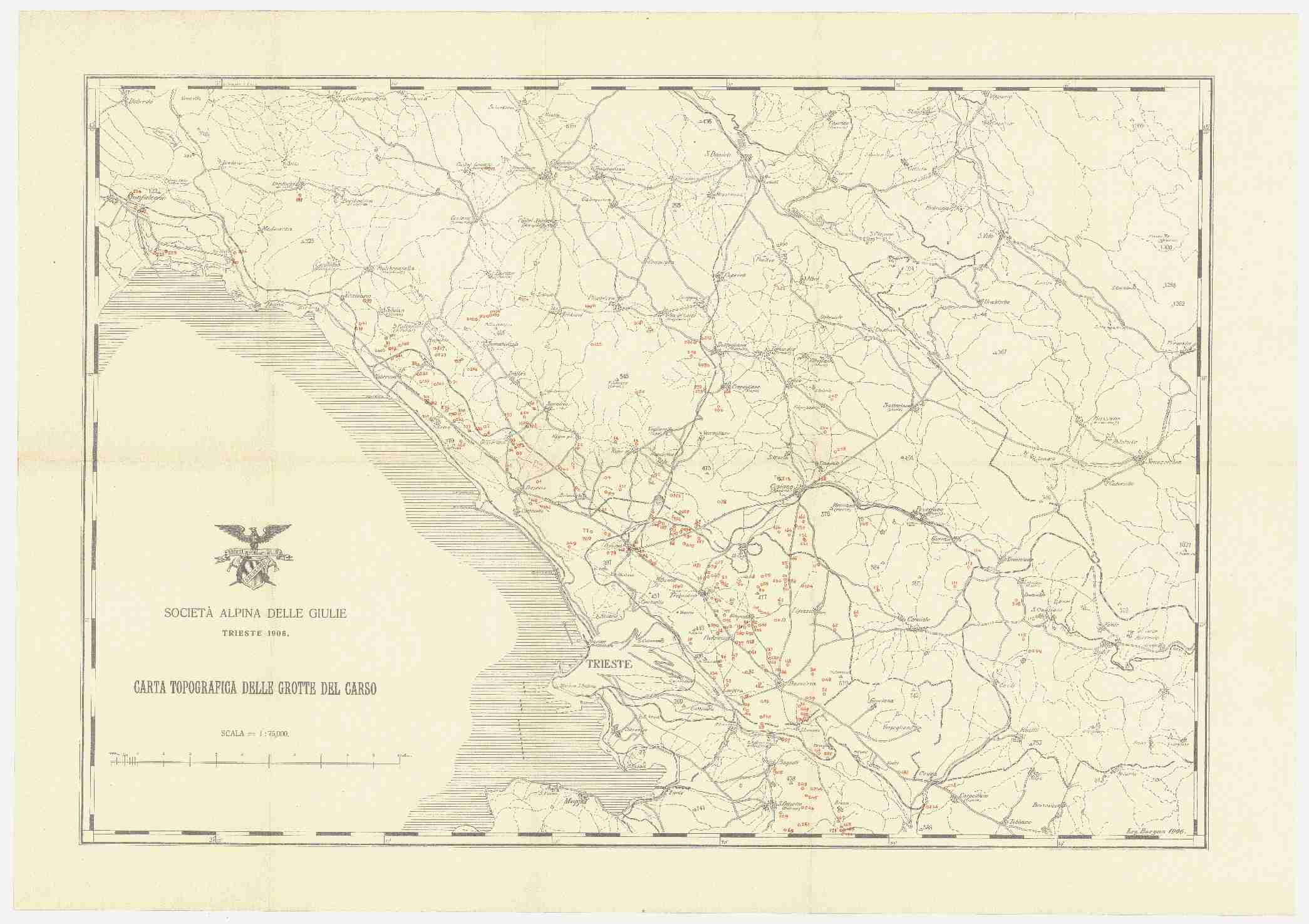 Náhledový obrázek Carta topografica delle Grotte del Carso - 1