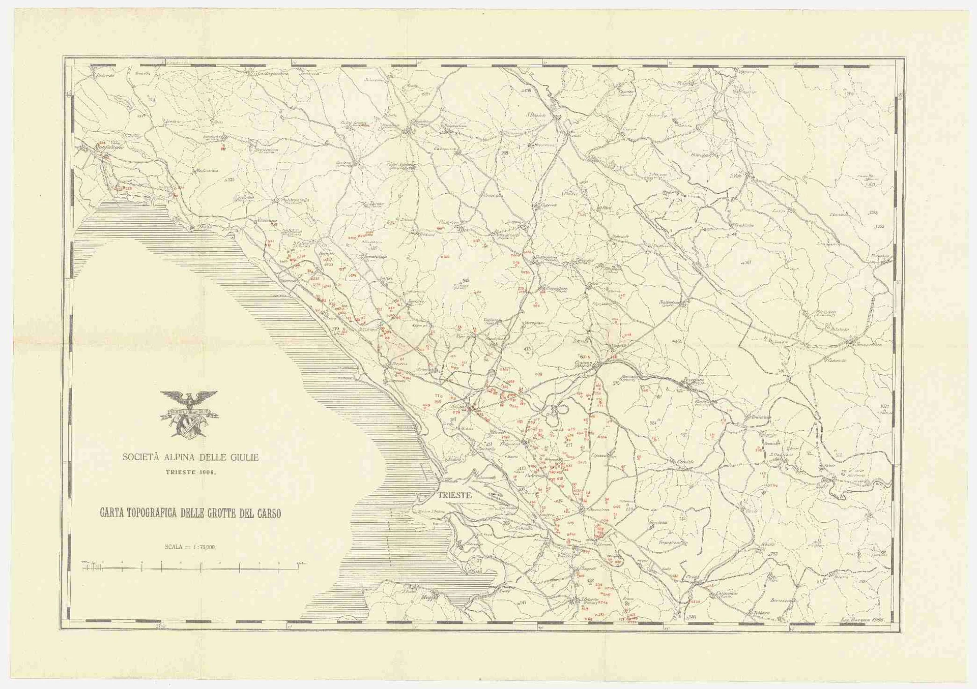 Obrázek Carta topografica delle Grotte del Carso