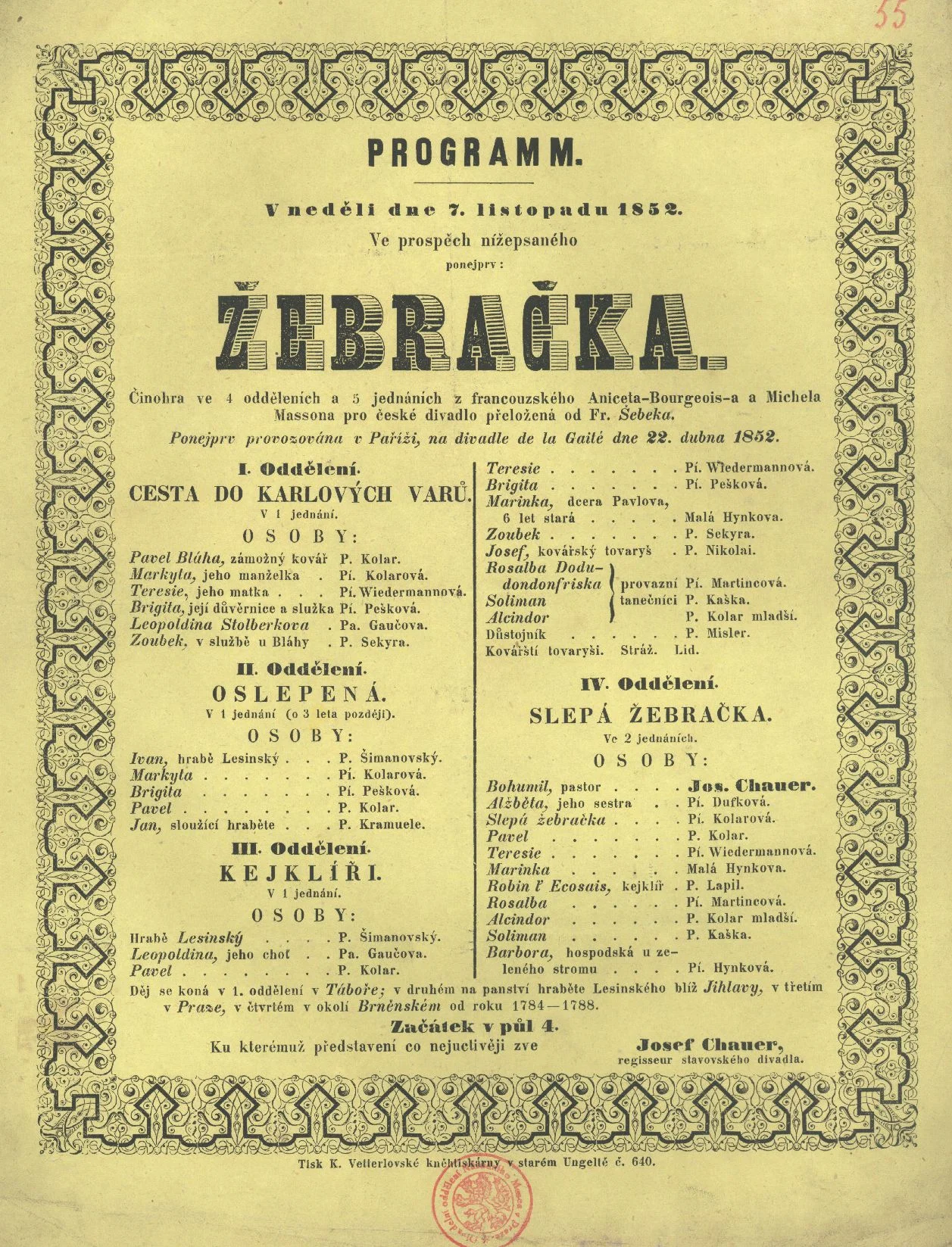 Obrázek Cedule Stavovského divadla