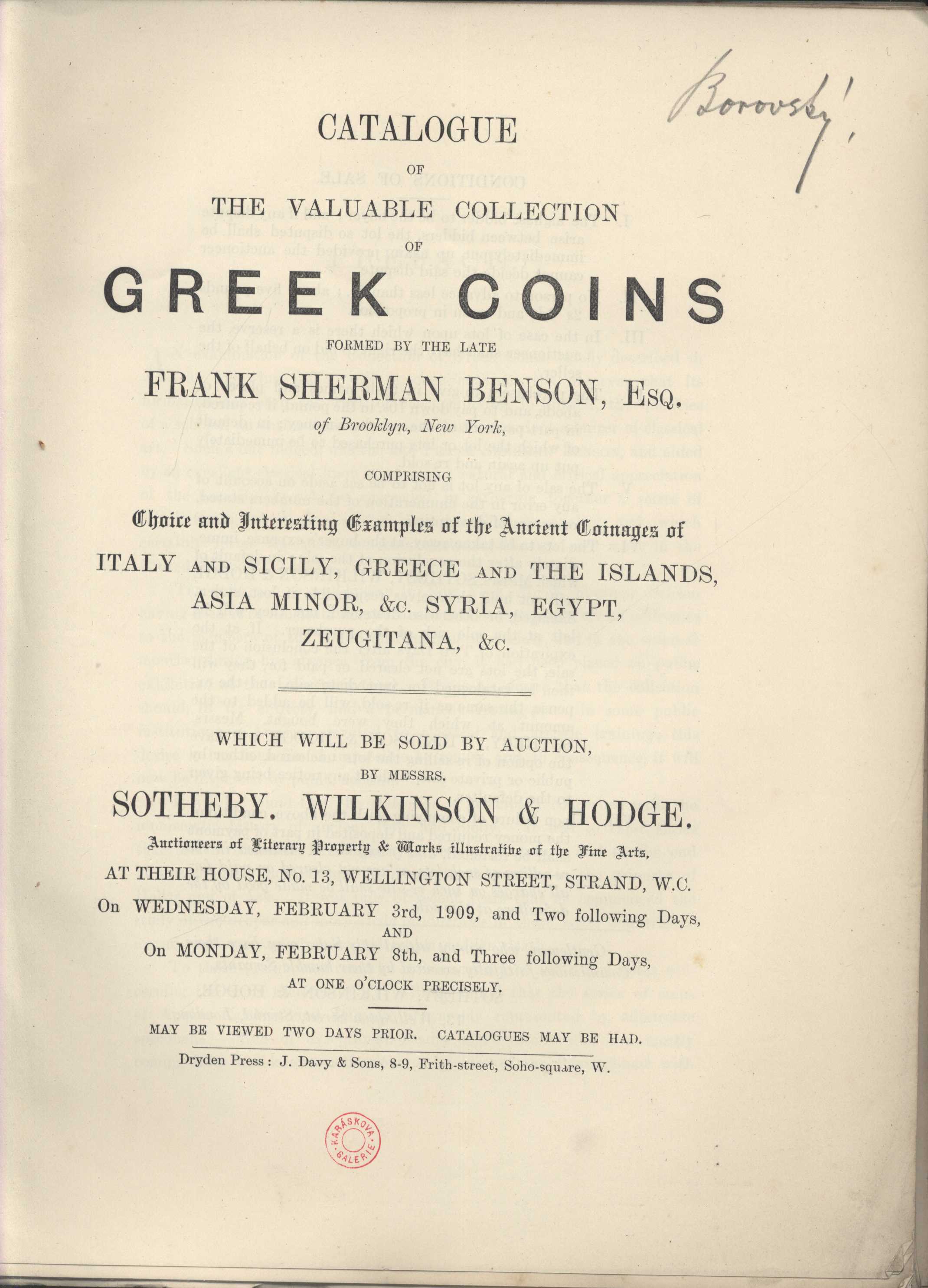 Náhledový obrázek Catalogue of the Valuable Collection of Greek Coins - 17