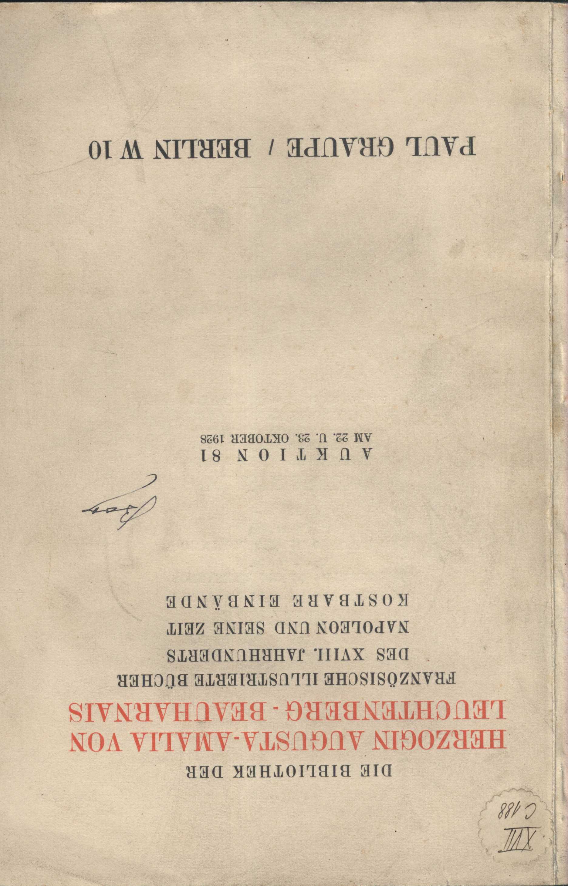 Náhledový obrázek předmětu Die Bibliothek der Herzogin Augusta-Amalie von Leuchtenberg-Beauharnais und Beiträge aus anderem Besitz
