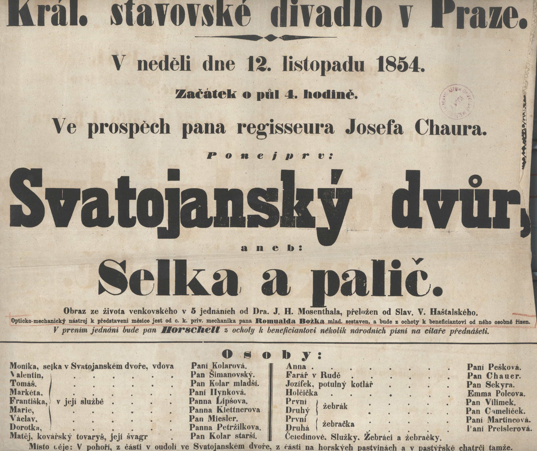 Náhledový obrázek Cedule Stavovského divadla - 1