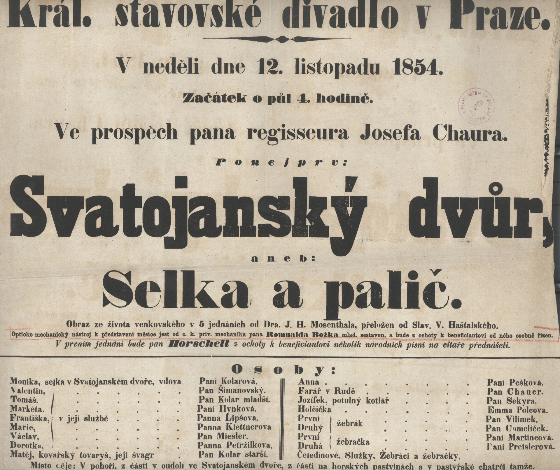 Obrázek Cedule Stavovského divadla