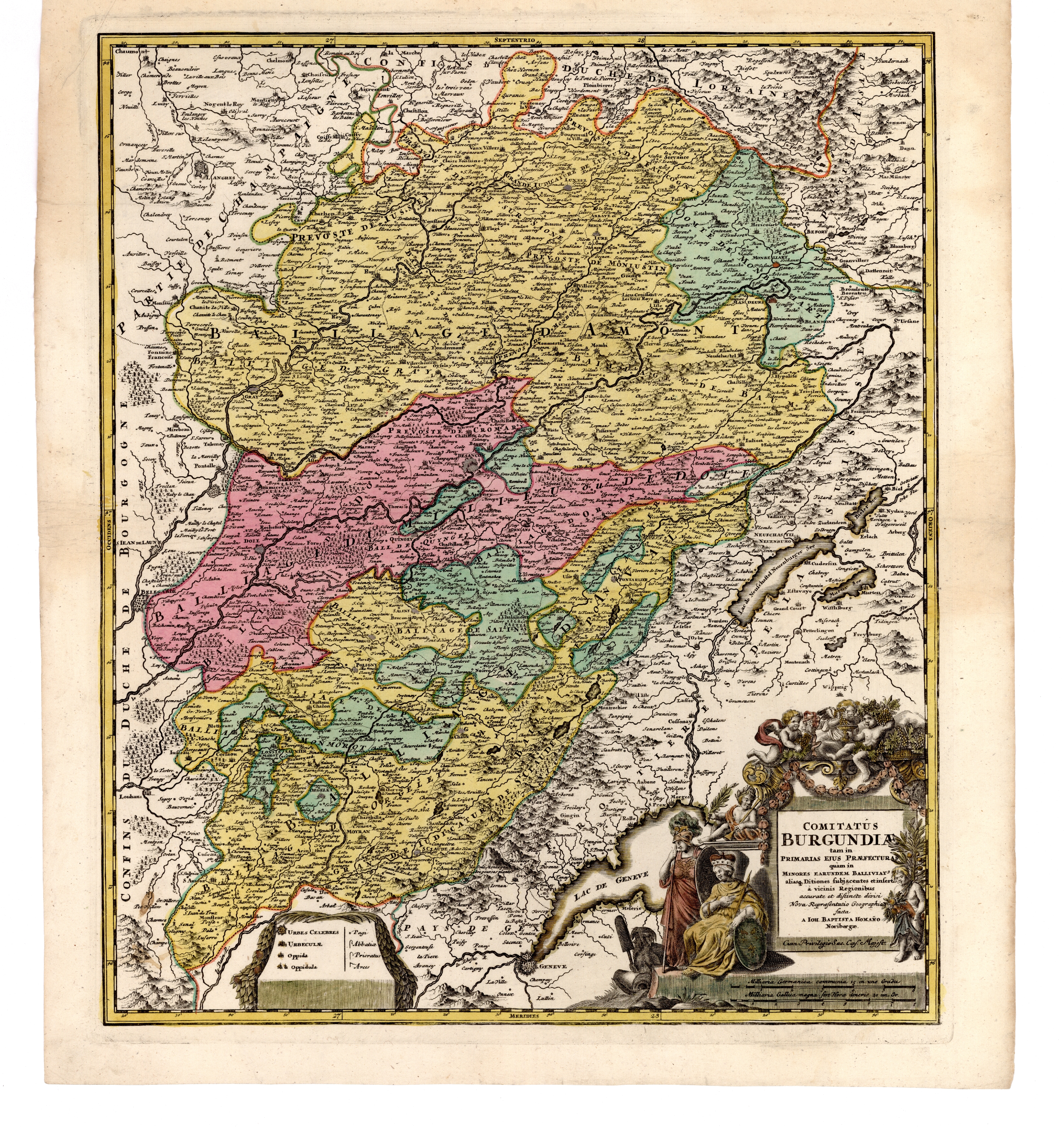 Náhledový obrázek COMITATUS BURGUNDIAE tam in PRIMARIAS EJUS PRAEFECTURAS quam in MINORES EARUNDEM BALLIVIAT[US] aliasq[ue] Ditiones subjacentes et insertas a vicinis Regionibus accurate et distincte divisi Nova Repraesentatio Geographica - 1