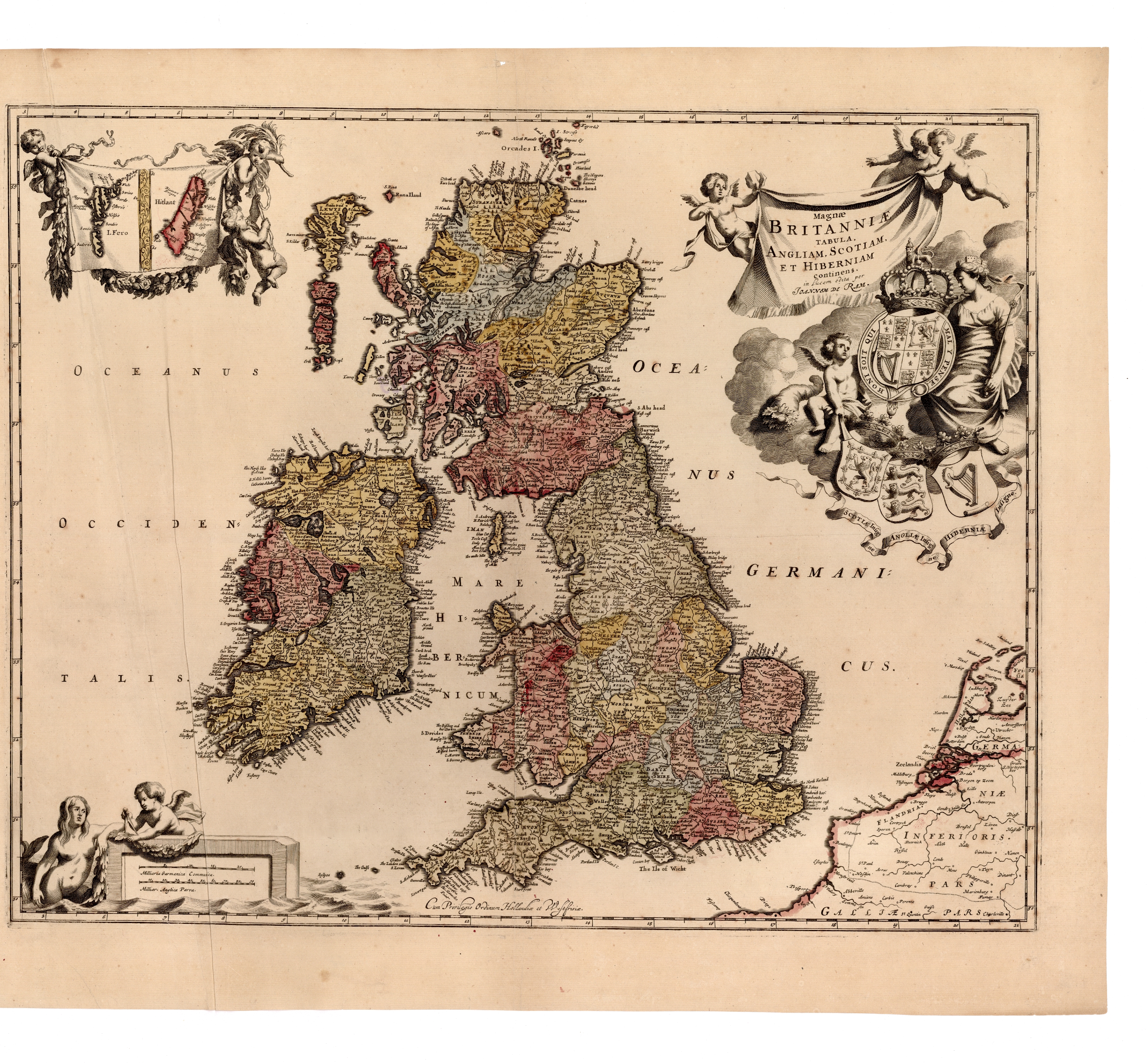 Náhledový obrázek Magnae BRITANIAE TABULA ANGLIAM, SCOTIAM, ET HIBERNIAM CONTINENS - 1