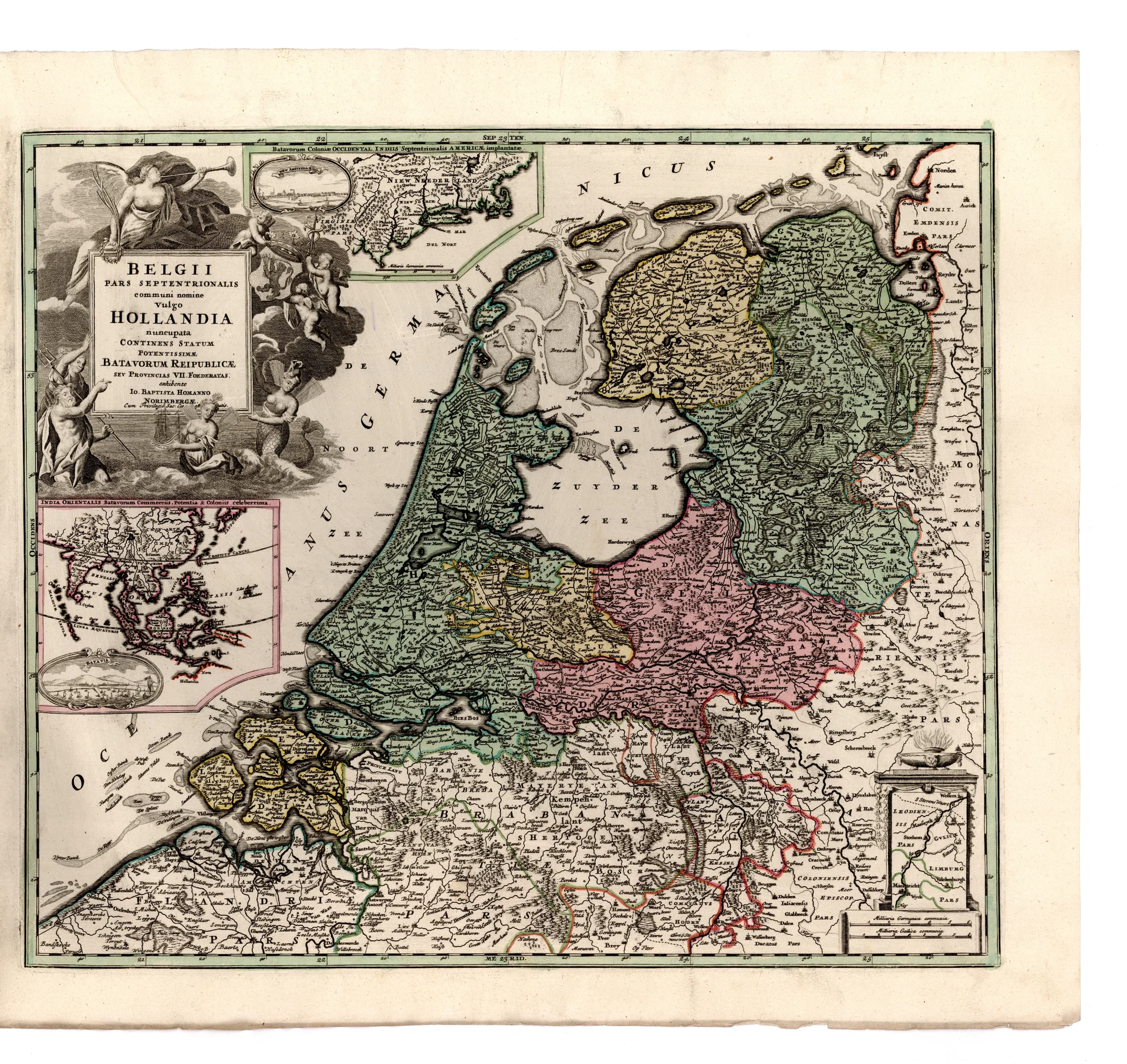 Náhledový obrázek předmětu BELGII PARS SEPTENTRIONALIS communi nomine Vulgo HOLLANDIA nuncupata CONTINENS STATUM POTENTISSIMAE BATAVORUM REIPUBLICAE SEV PROVINCIAS VII. FOEDERATAS
