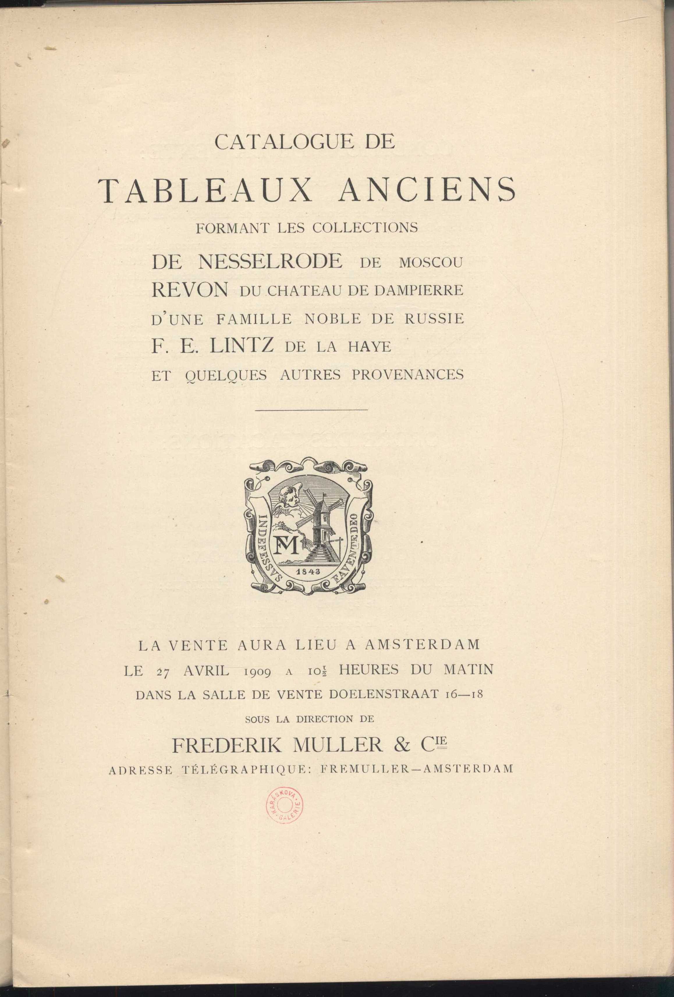 Náhledový obrázek Catalogue des tableaux anciens - 3