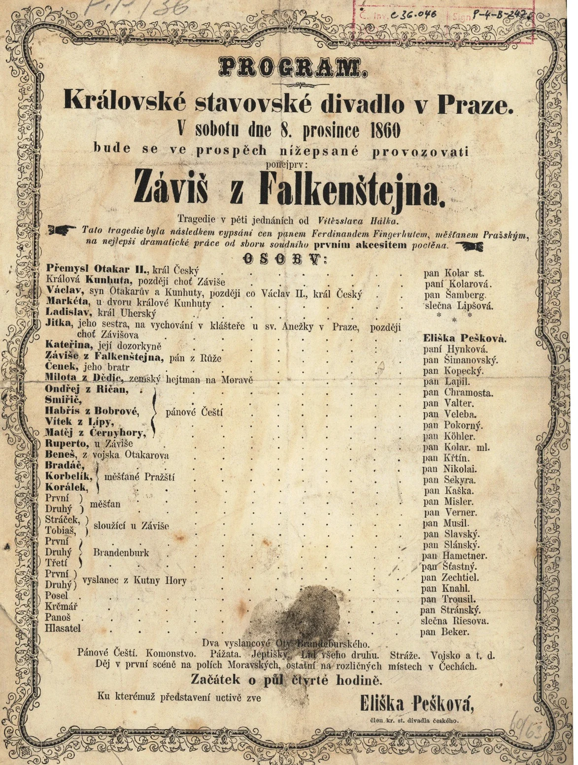 Obrázek Cedule Stavovského divadla