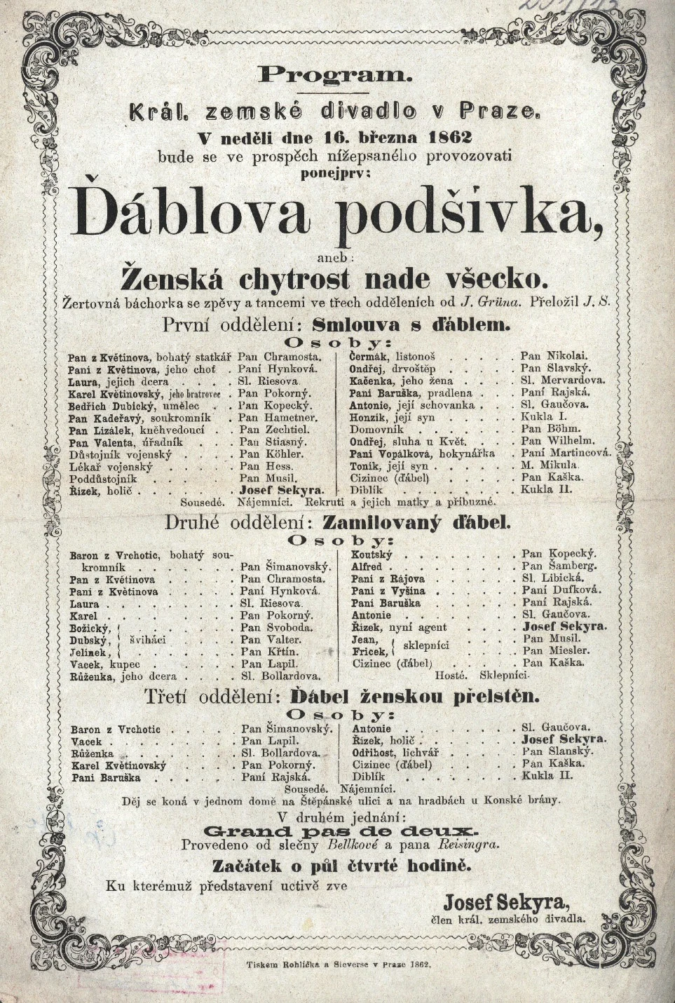 Obrázek Cedule Stavovského divadla