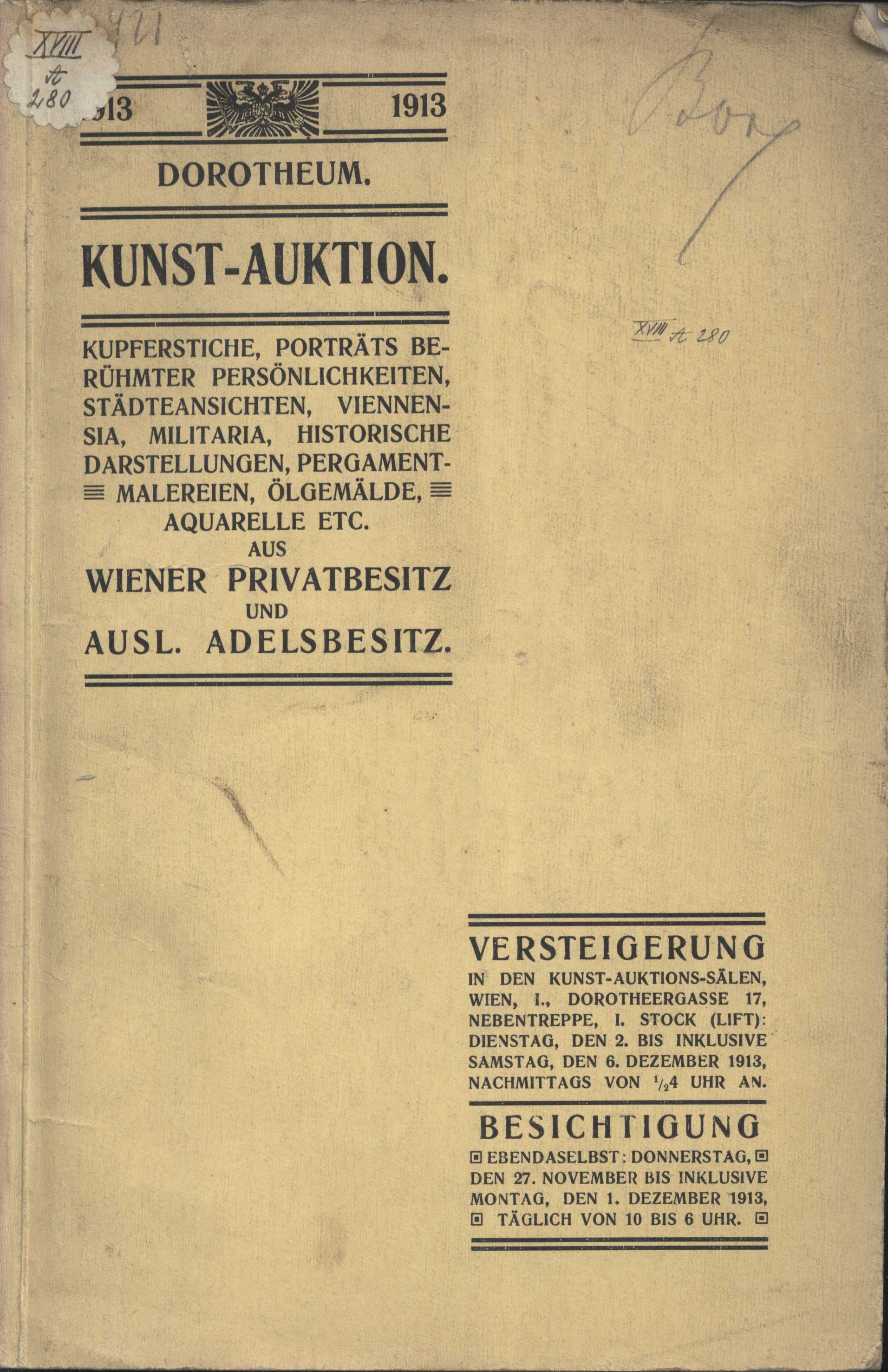 Náhledový obrázek předmětu Kunst-Auktion im Dorotheum