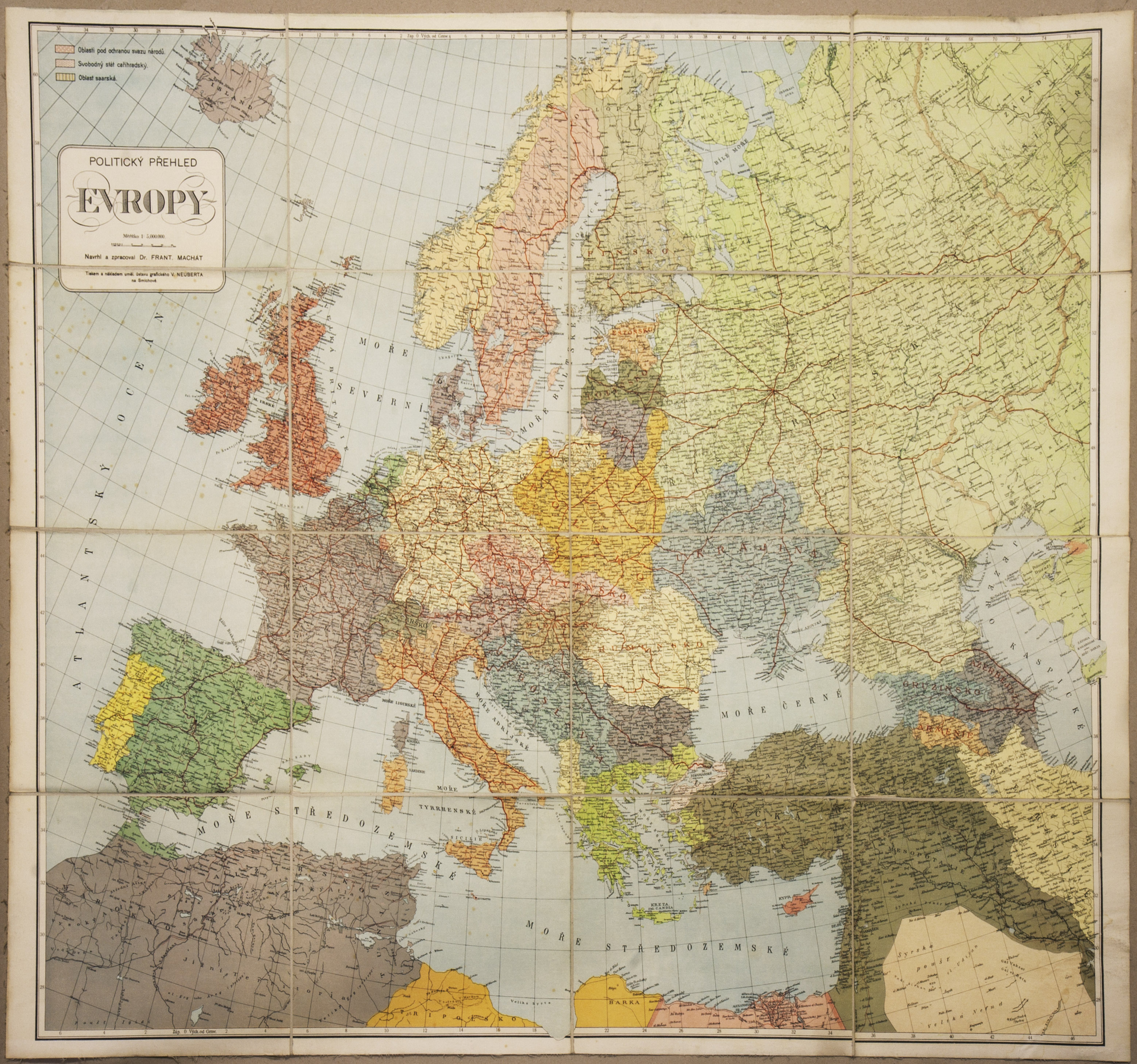 Náhledový obrázek Mapa Evropy po Versailleské konferenci do roku 1922 - 1