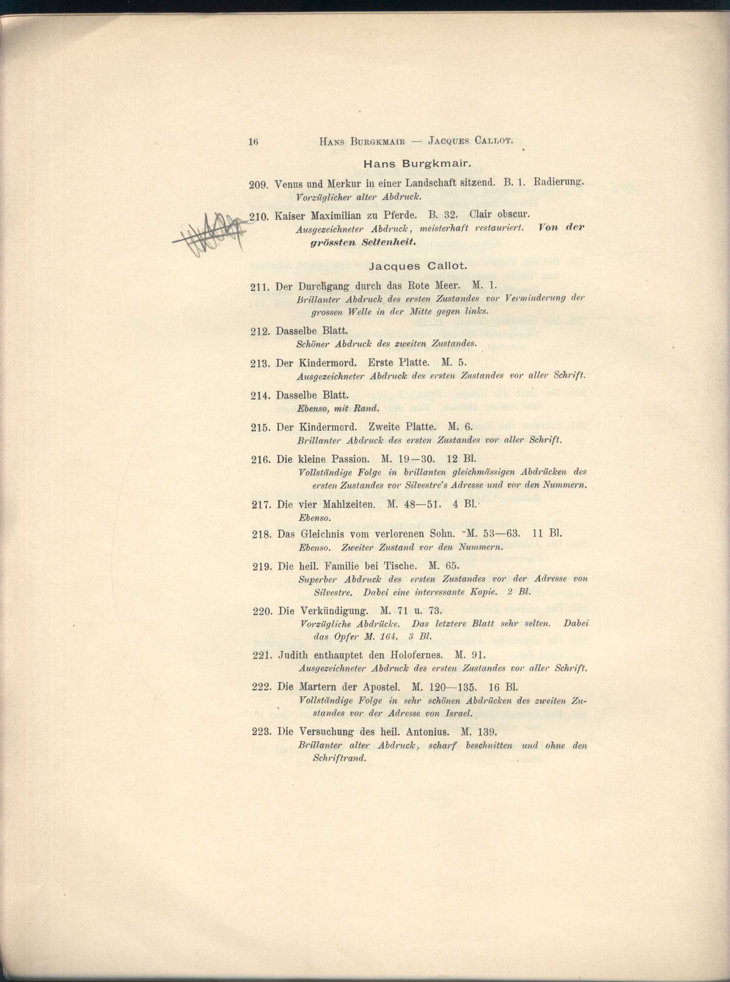 Náhledový obrázek Katalog von Kupferstichen, Radierungen, Holzschnitten etc. - 15