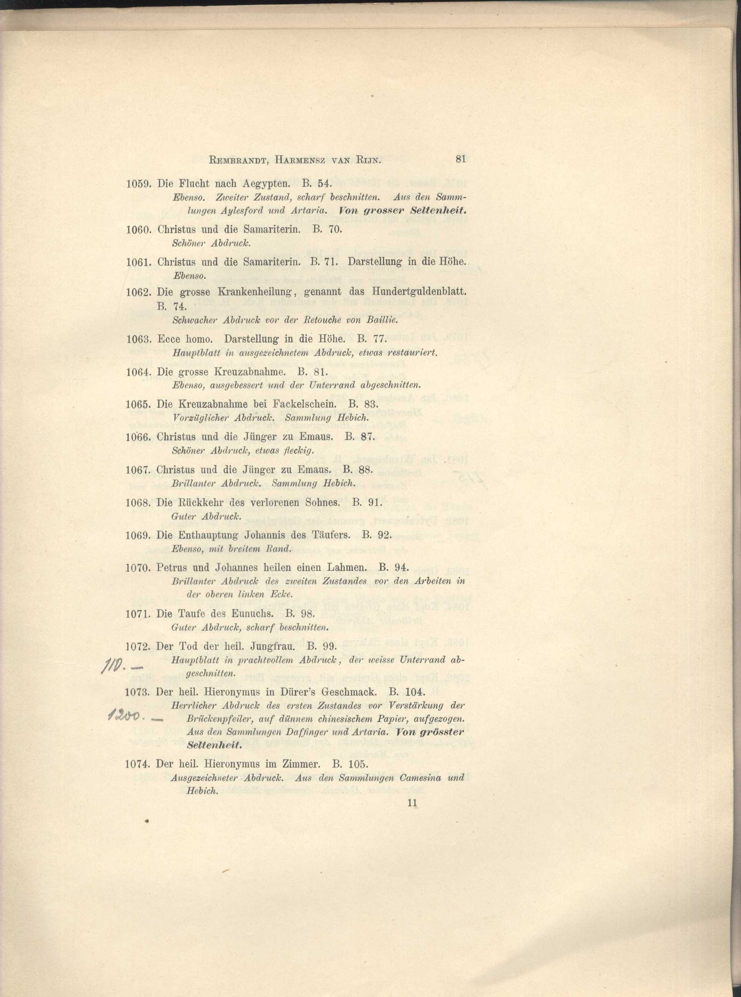 Náhledový obrázek Katalog von Kupferstichen, Radierungen, Holzschnitten etc. - 48