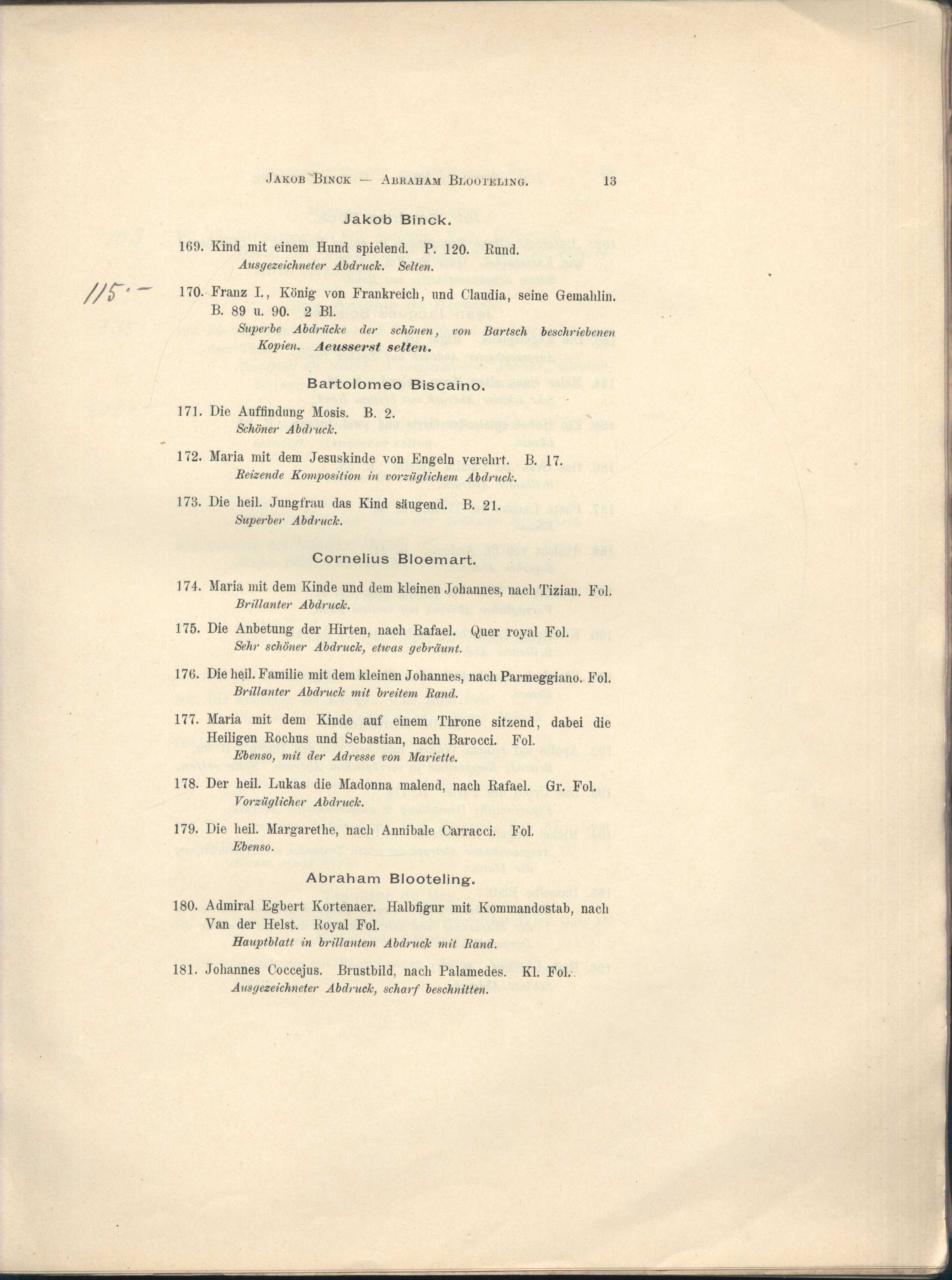 Náhledový obrázek Katalog von Kupferstichen, Radierungen, Holzschnitten etc. - 13