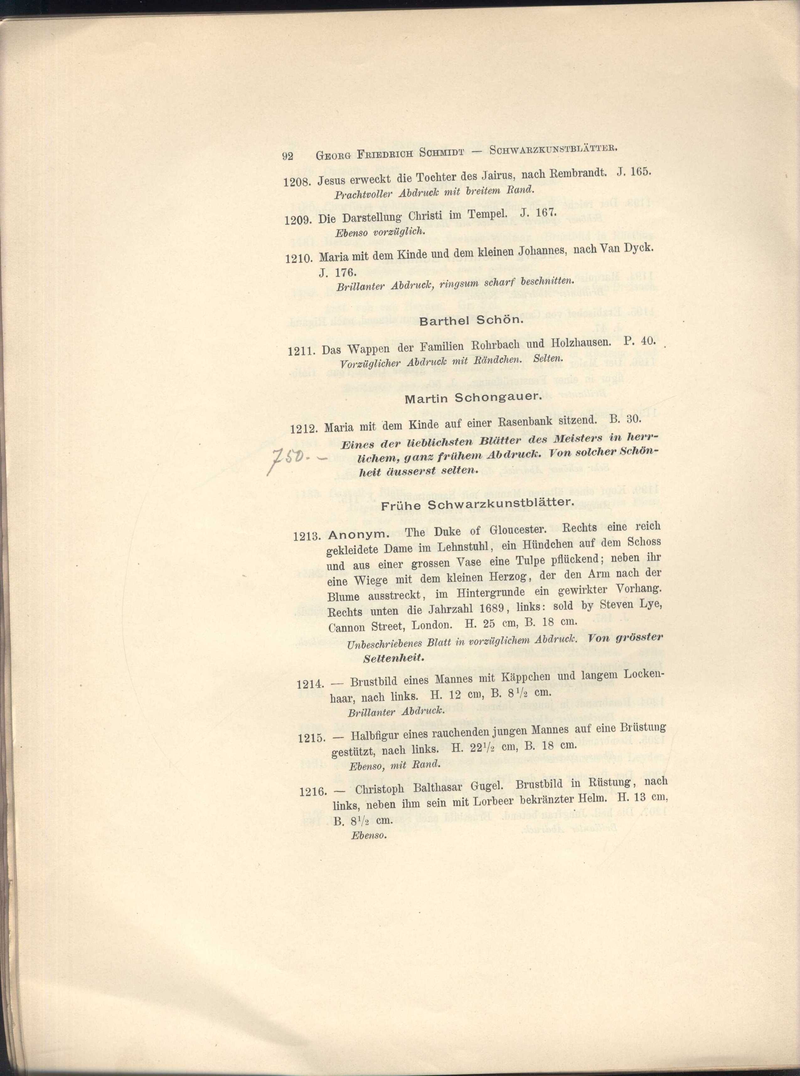 Náhledový obrázek Katalog von Kupferstichen, Radierungen, Holzschnitten etc. - 53