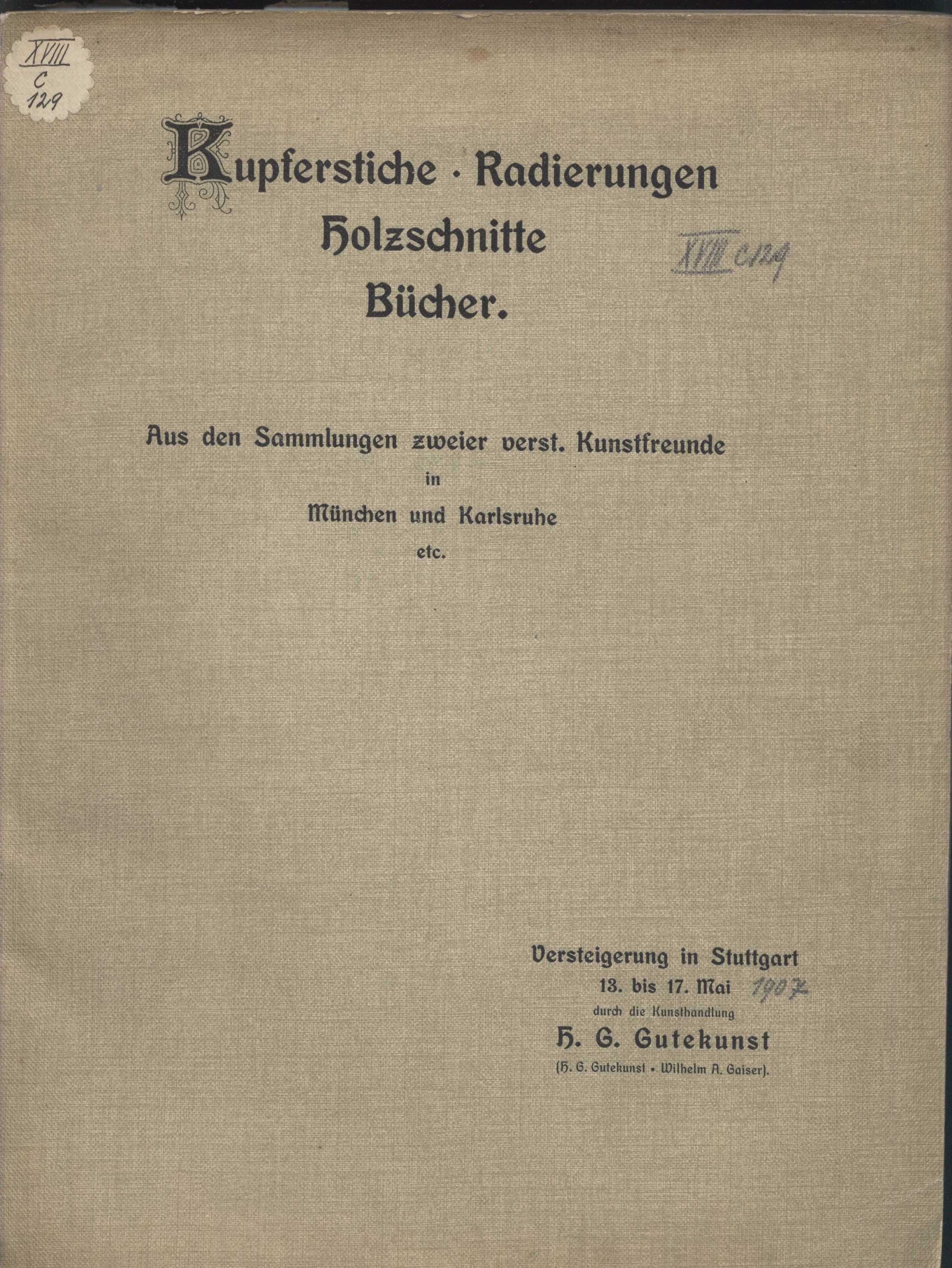 Náhledový obrázek Katalog wertvoller und seltener Blätter von Aldegrever, Bega, Beham, Burgkmair, Callot, Cranach, Dürer, Hollar, Lukas van Leyeden, Mantegna, Israel Van Meckenem, Potter, Rembrandt, Ruisdael, Schongauer, Wenzel von Olmütz etc. - 1