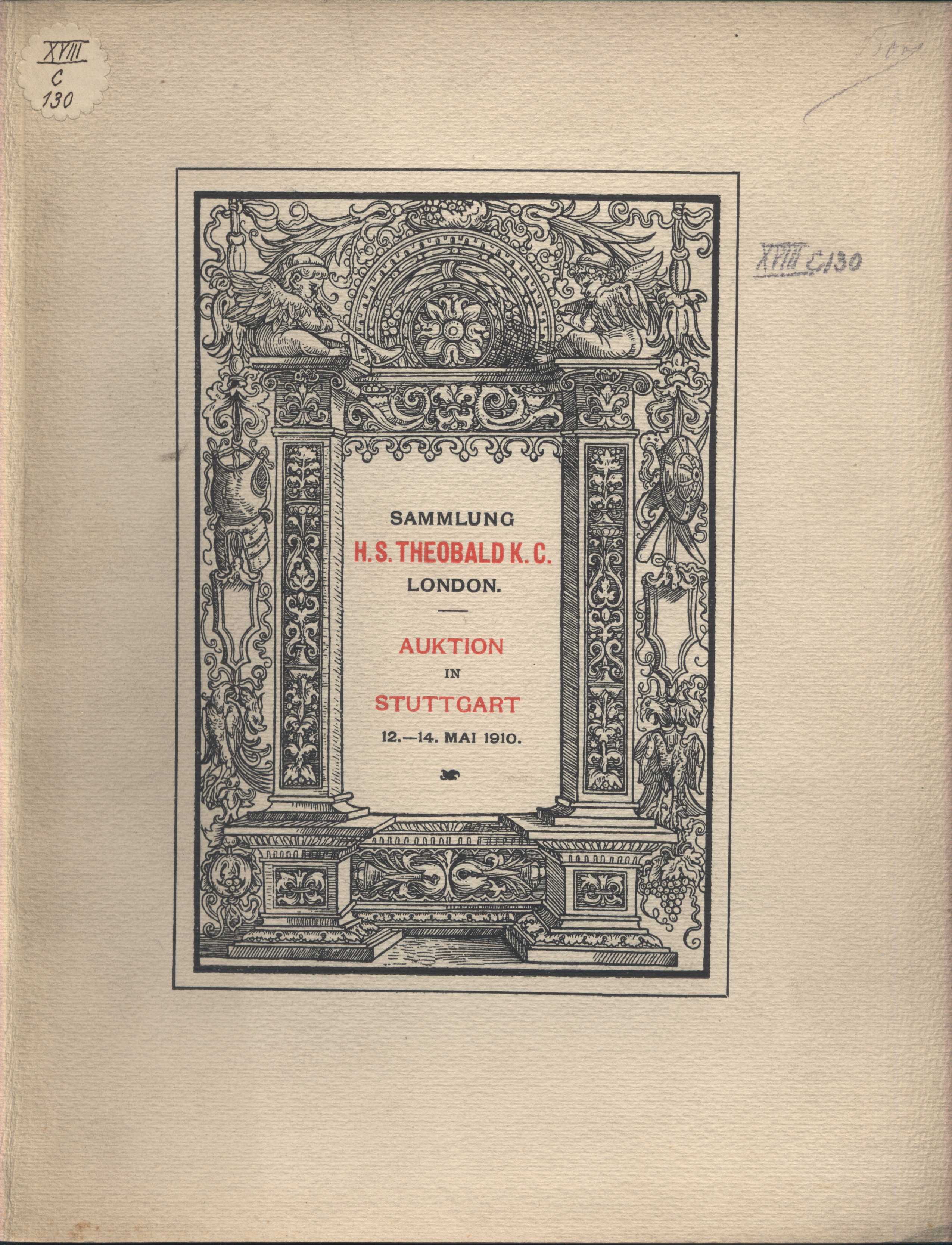 Náhledový obrázek Katalog der kostbaren Sammlung des Herrn H. S. Theobald K. C. in London - 2