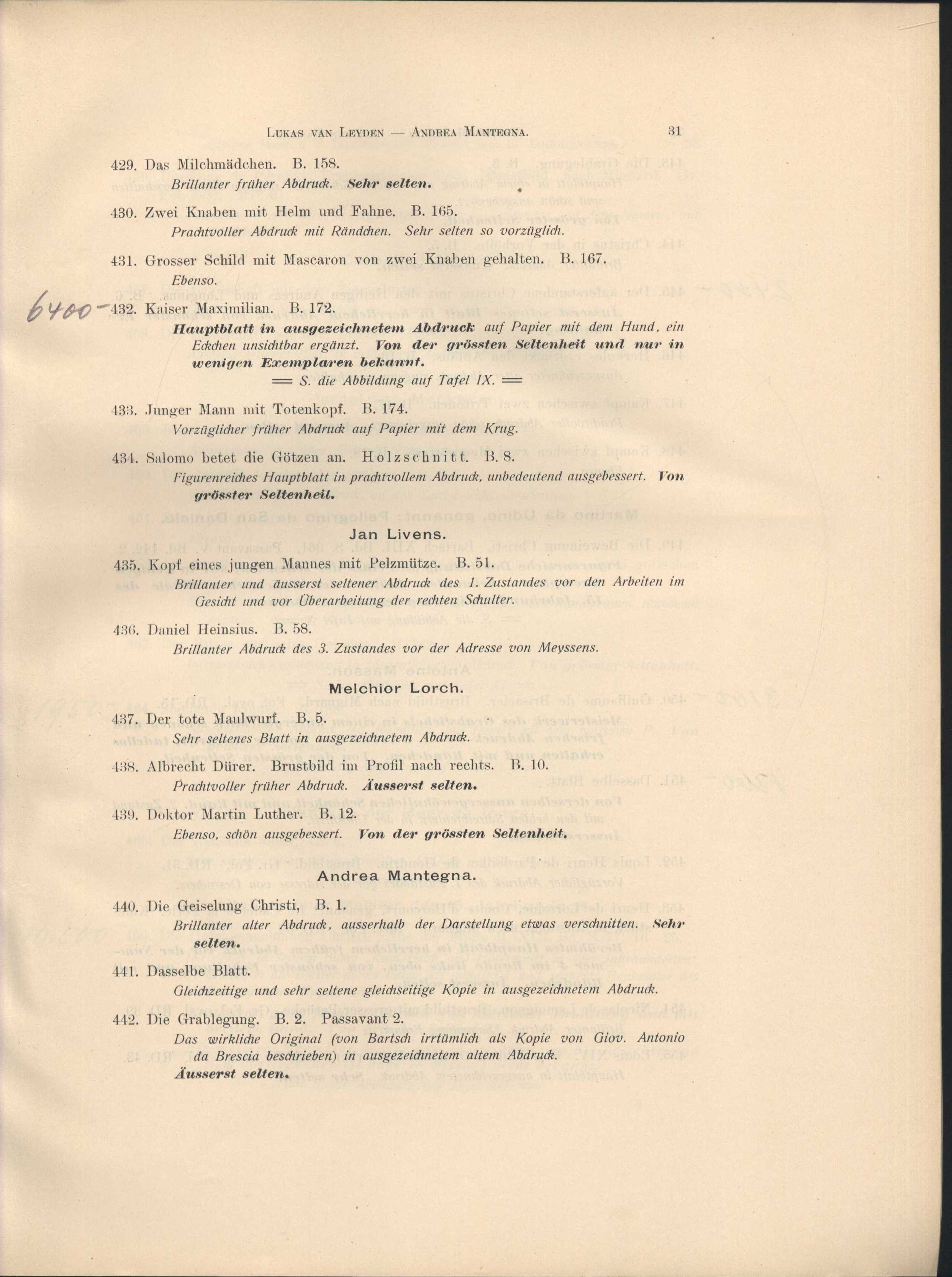 Náhledový obrázek Katalog der kostbaren Sammlung des Herrn H. S. Theobald K. C. in London - 36