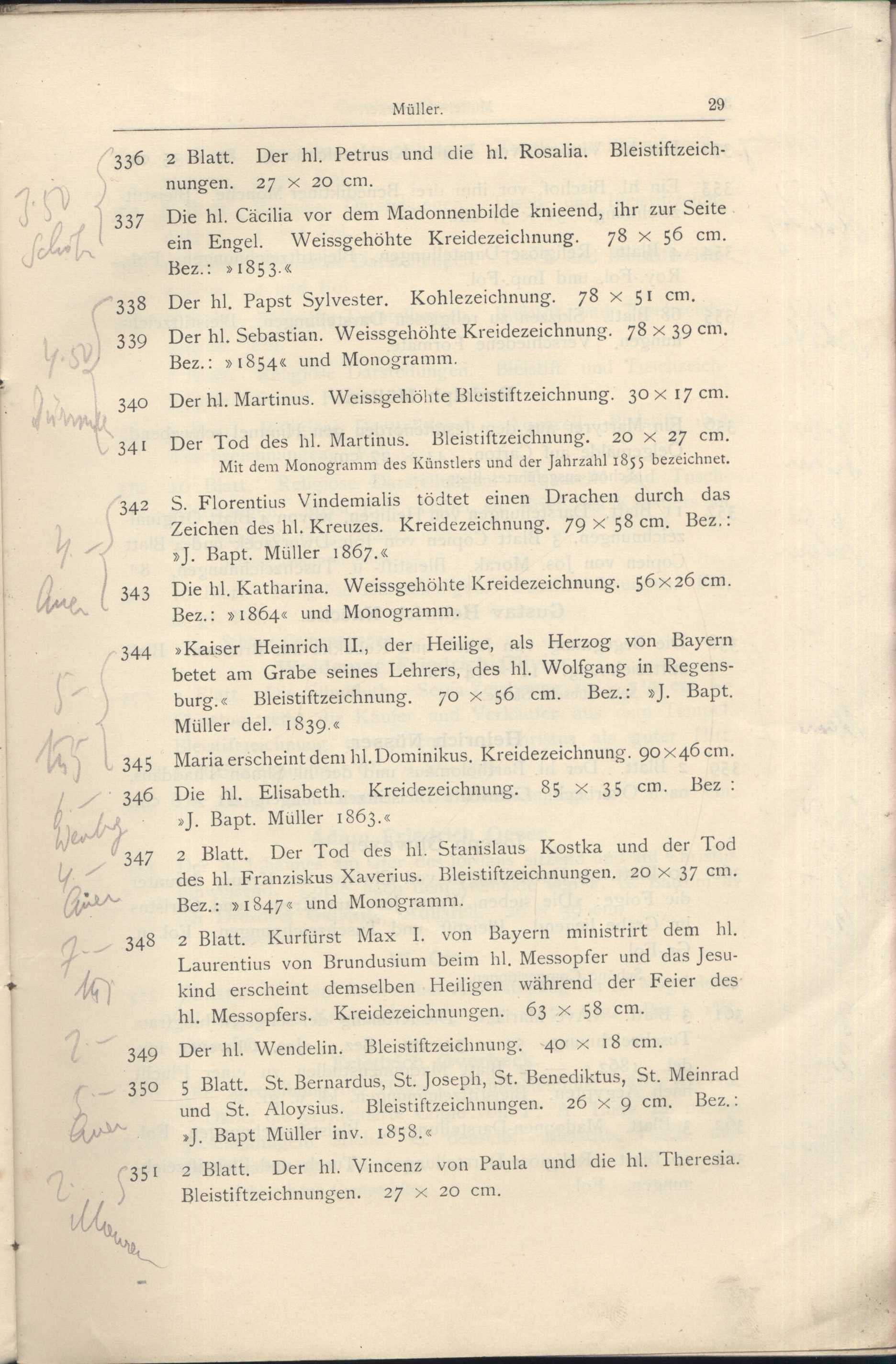 Náhledový obrázek Katalog der Kunst-Sammlung des Herrn Kommerzienraths und Verlagsbuchhändlers G. J. Manz in Regensburg - 31