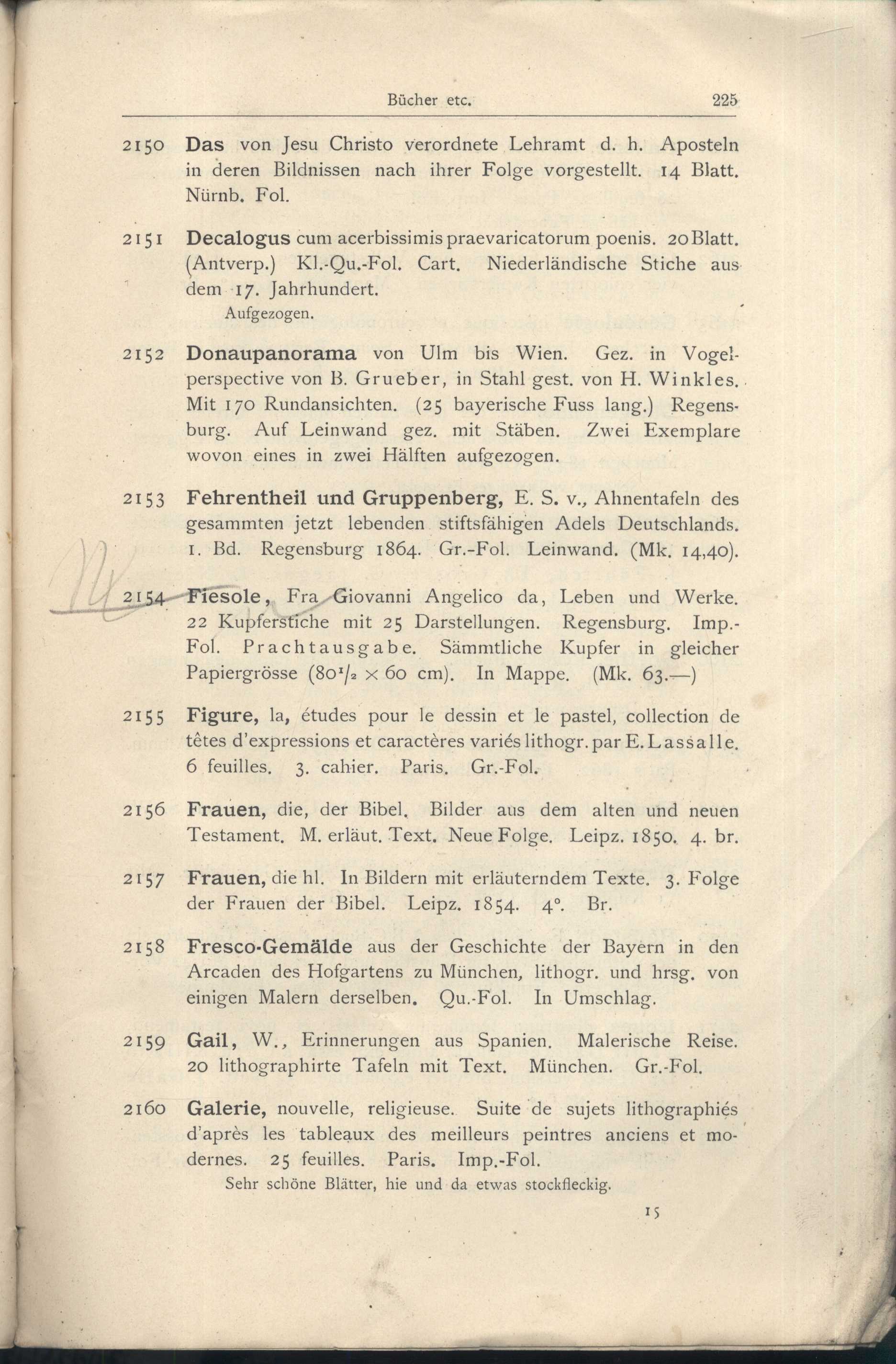 Náhledový obrázek Katalog der Kunst-Sammlung des Herrn Kommerzienraths und Verlagsbuchhändlers G. J. Manz in Regensburg - 99