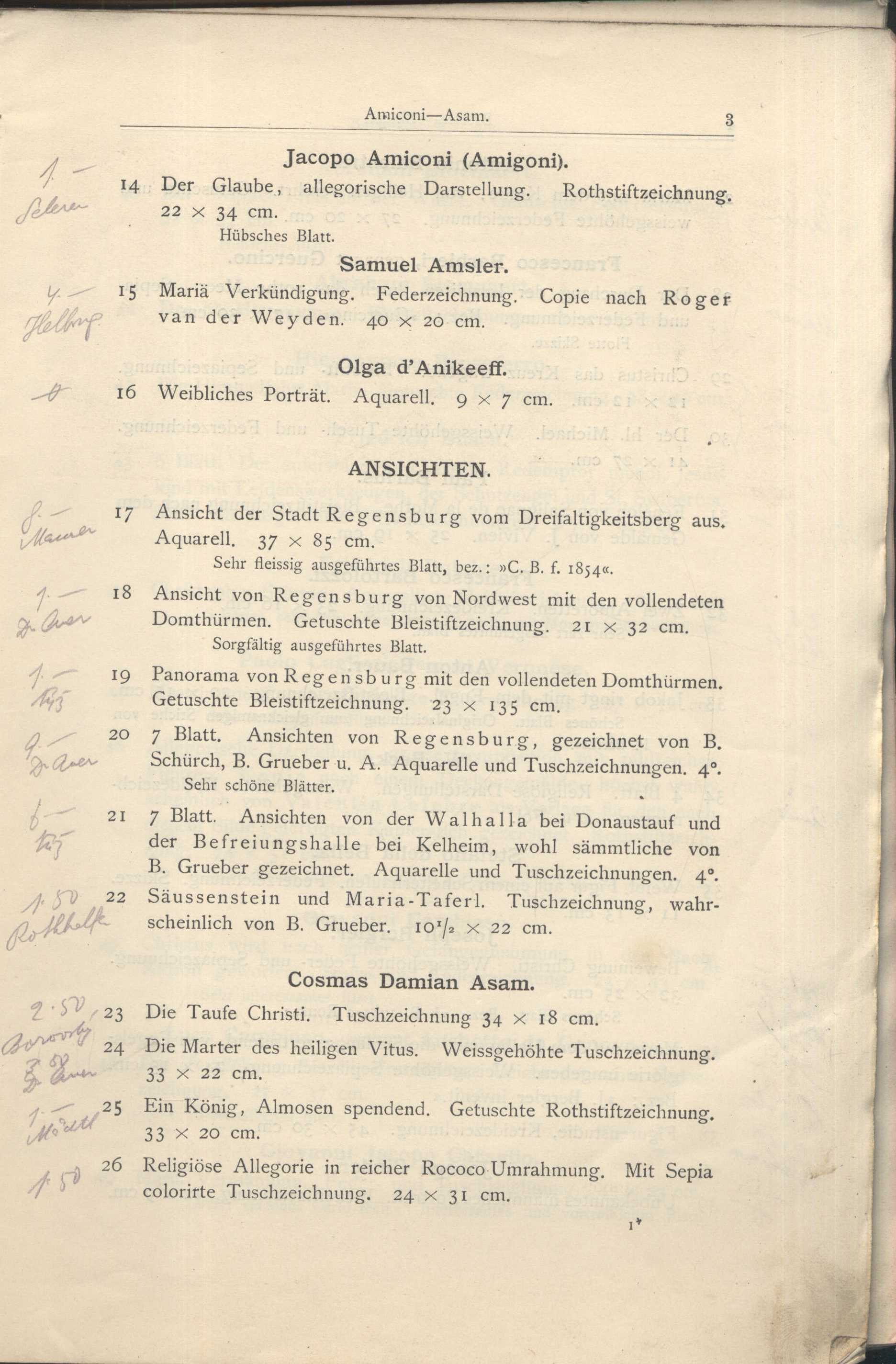 Náhledový obrázek Katalog der Kunst-Sammlung des Herrn Kommerzienraths und Verlagsbuchhändlers G. J. Manz in Regensburg - 5