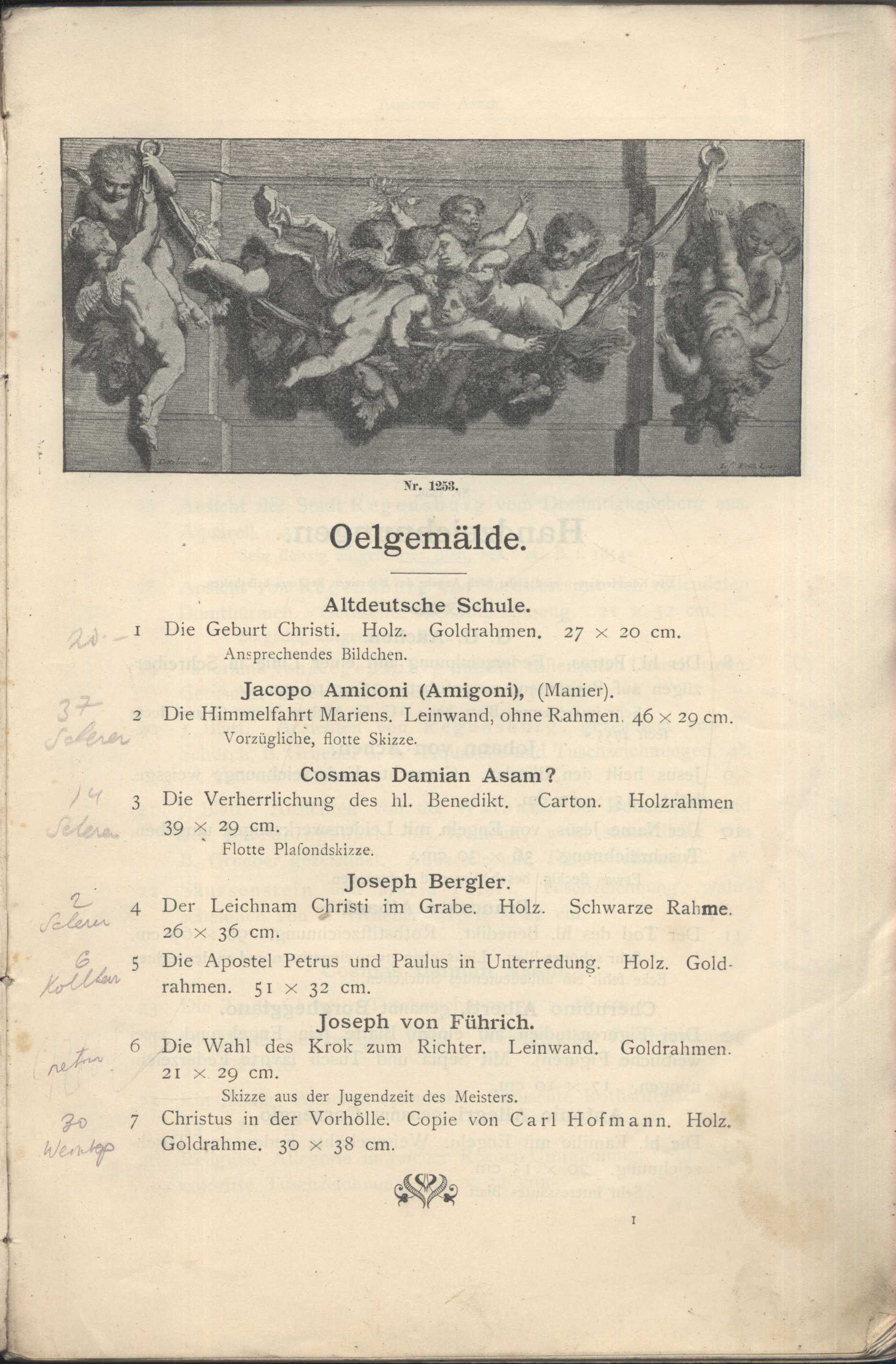 Náhledový obrázek Katalog der Kunst-Sammlung des Herrn Kommerzienraths und Verlagsbuchhändlers G. J. Manz in Regensburg - 3