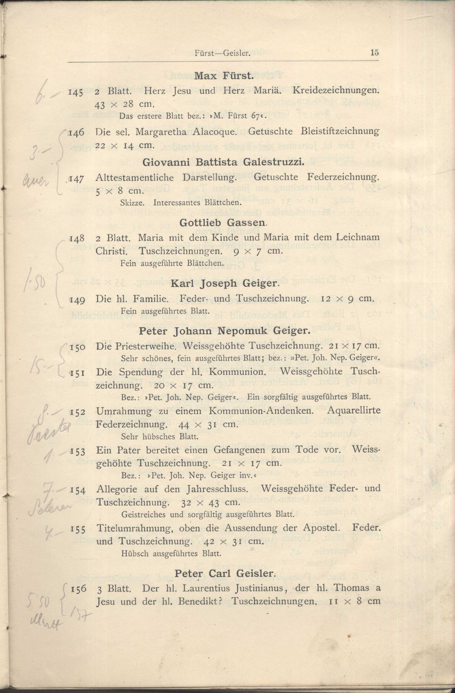 Náhledový obrázek Katalog der Kunst-Sammlung des Herrn Kommerzienraths und Verlagsbuchhändlers G. J. Manz in Regensburg - 17