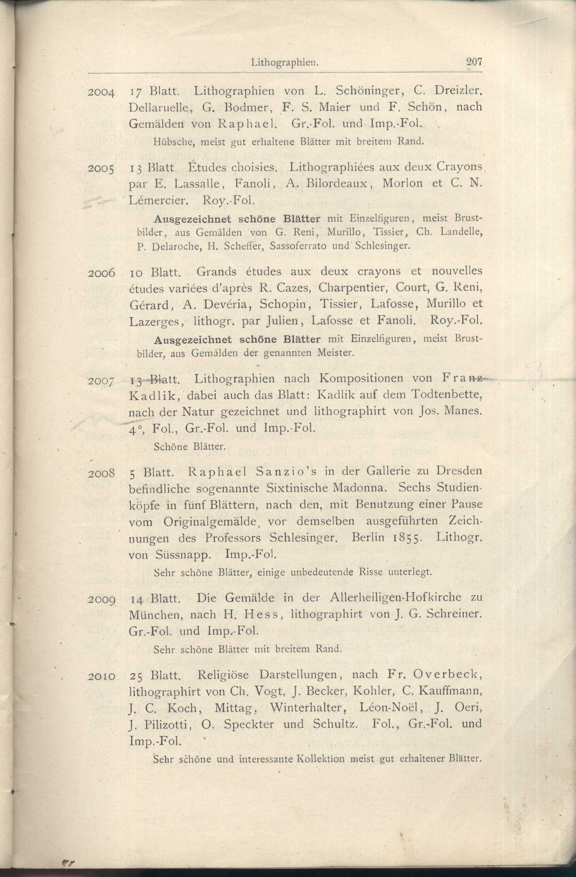 Náhledový obrázek Katalog der Kunst-Sammlung des Herrn Kommerzienraths und Verlagsbuchhändlers G. J. Manz in Regensburg - 95