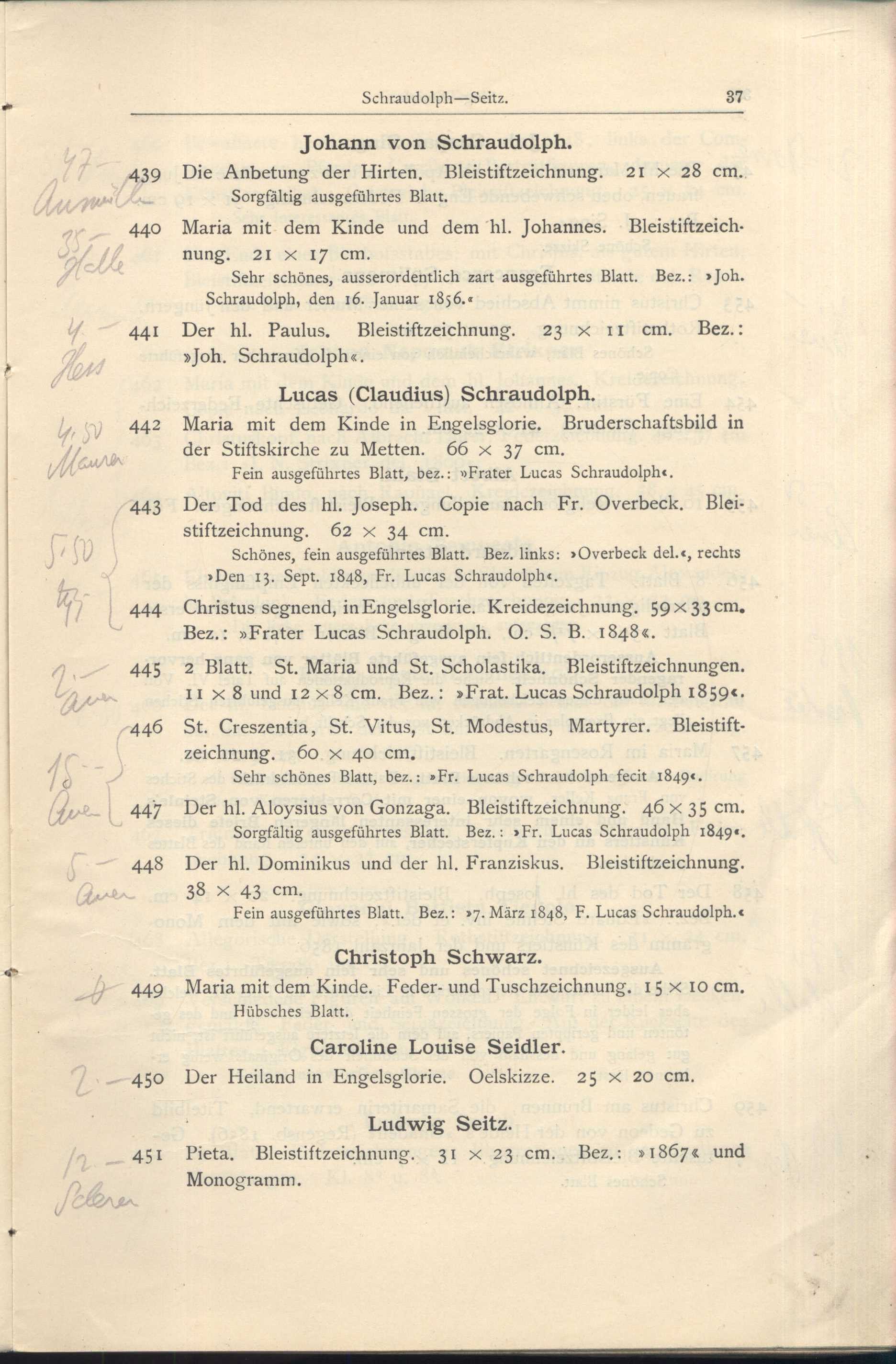 Náhledový obrázek Katalog der Kunst-Sammlung des Herrn Kommerzienraths und Verlagsbuchhändlers G. J. Manz in Regensburg - 39