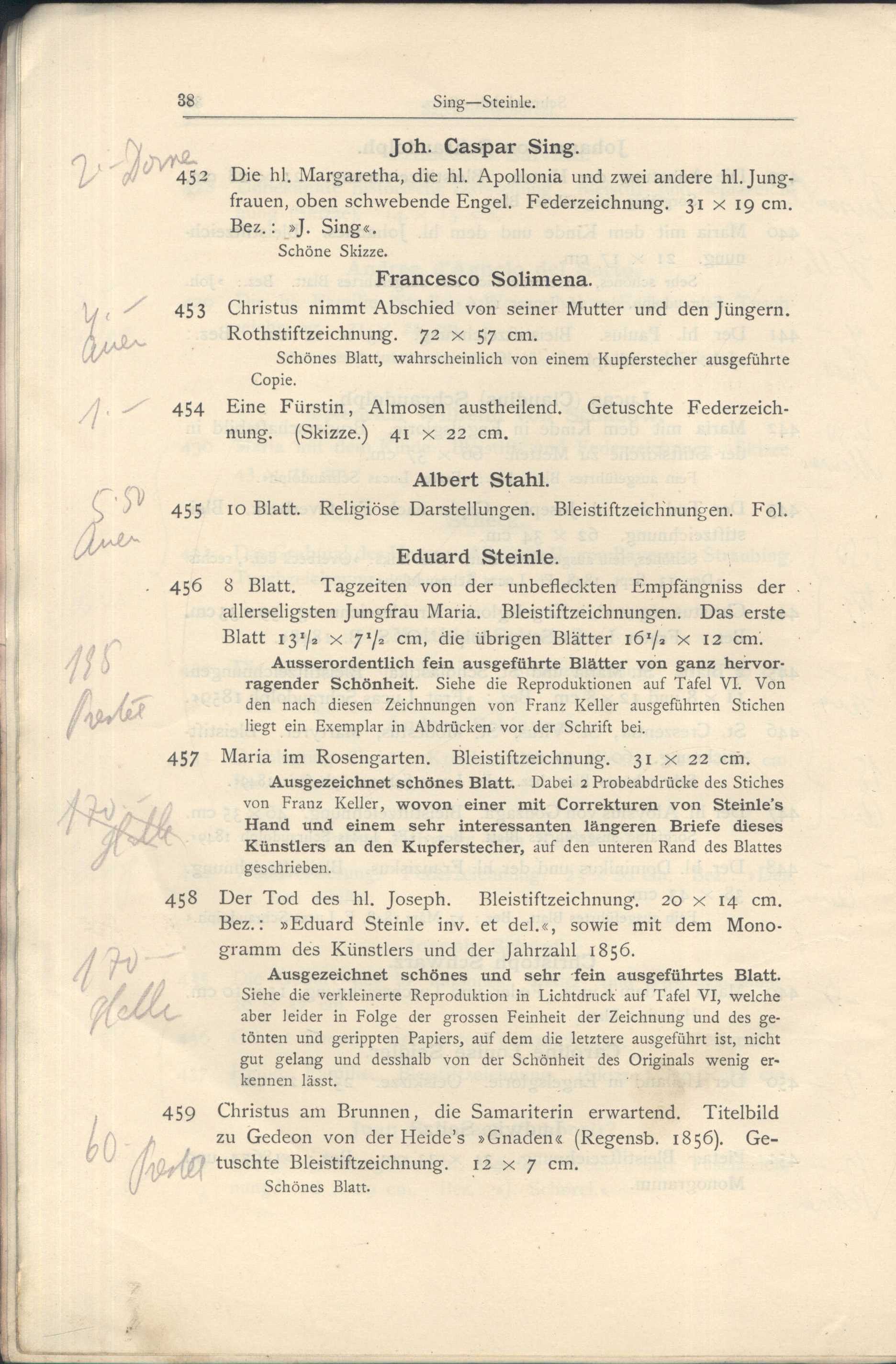 Náhledový obrázek Katalog der Kunst-Sammlung des Herrn Kommerzienraths und Verlagsbuchhändlers G. J. Manz in Regensburg - 40