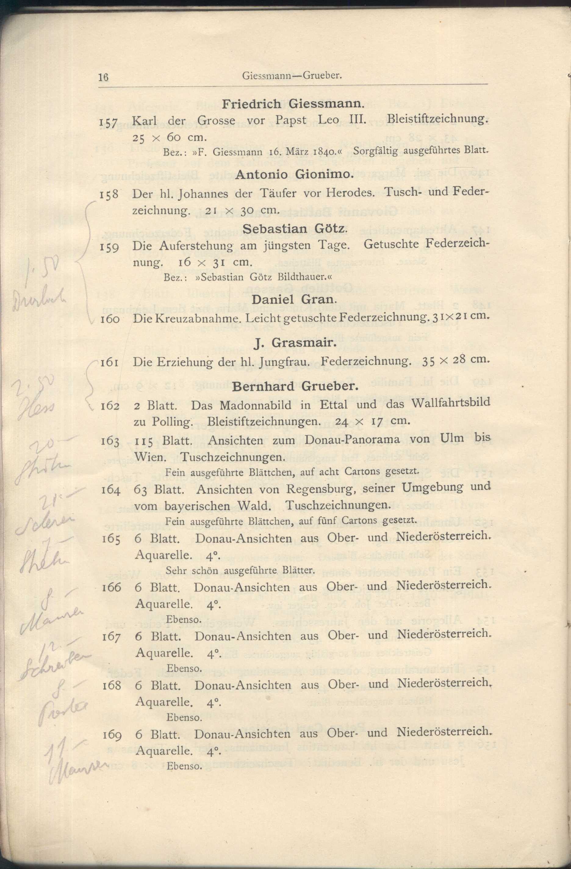 Náhledový obrázek Katalog der Kunst-Sammlung des Herrn Kommerzienraths und Verlagsbuchhändlers G. J. Manz in Regensburg - 18