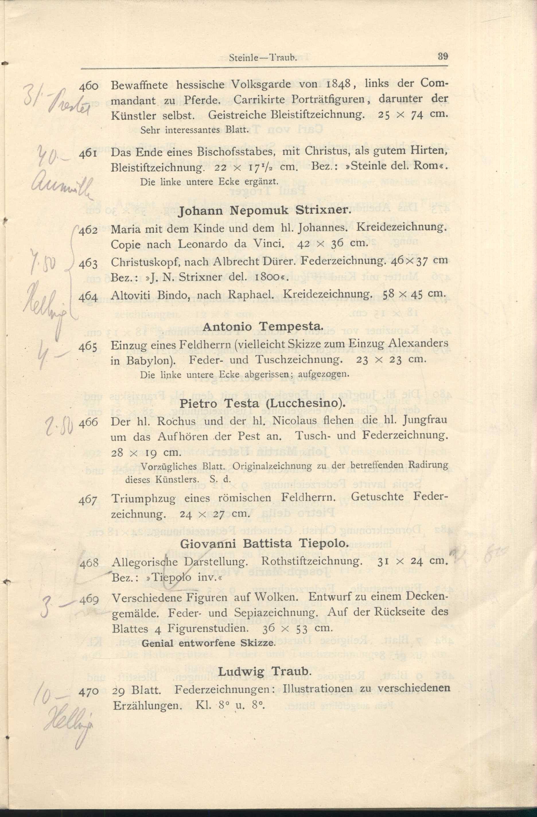 Náhledový obrázek Katalog der Kunst-Sammlung des Herrn Kommerzienraths und Verlagsbuchhändlers G. J. Manz in Regensburg - 41