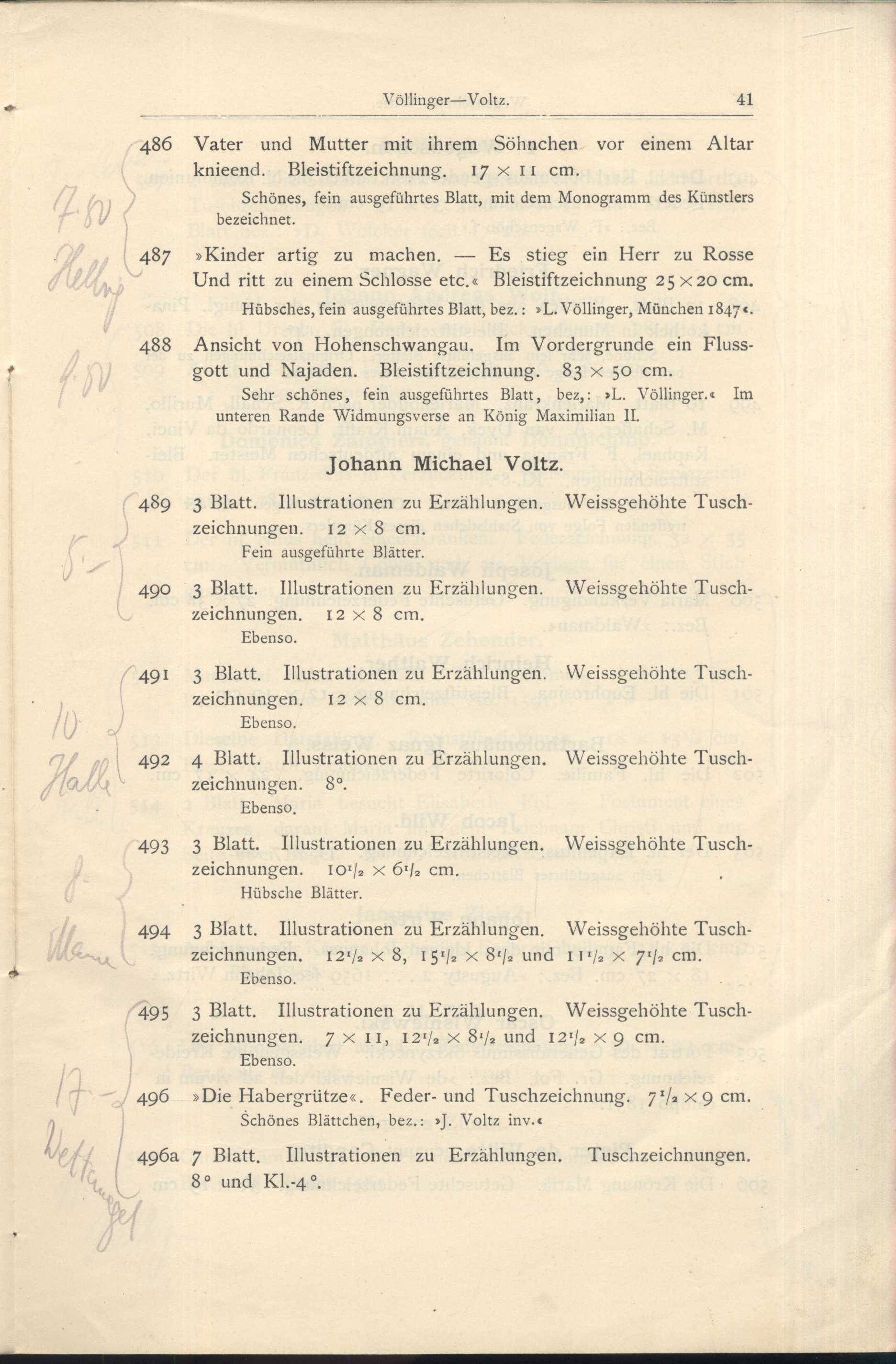 Náhledový obrázek Katalog der Kunst-Sammlung des Herrn Kommerzienraths und Verlagsbuchhändlers G. J. Manz in Regensburg - 43